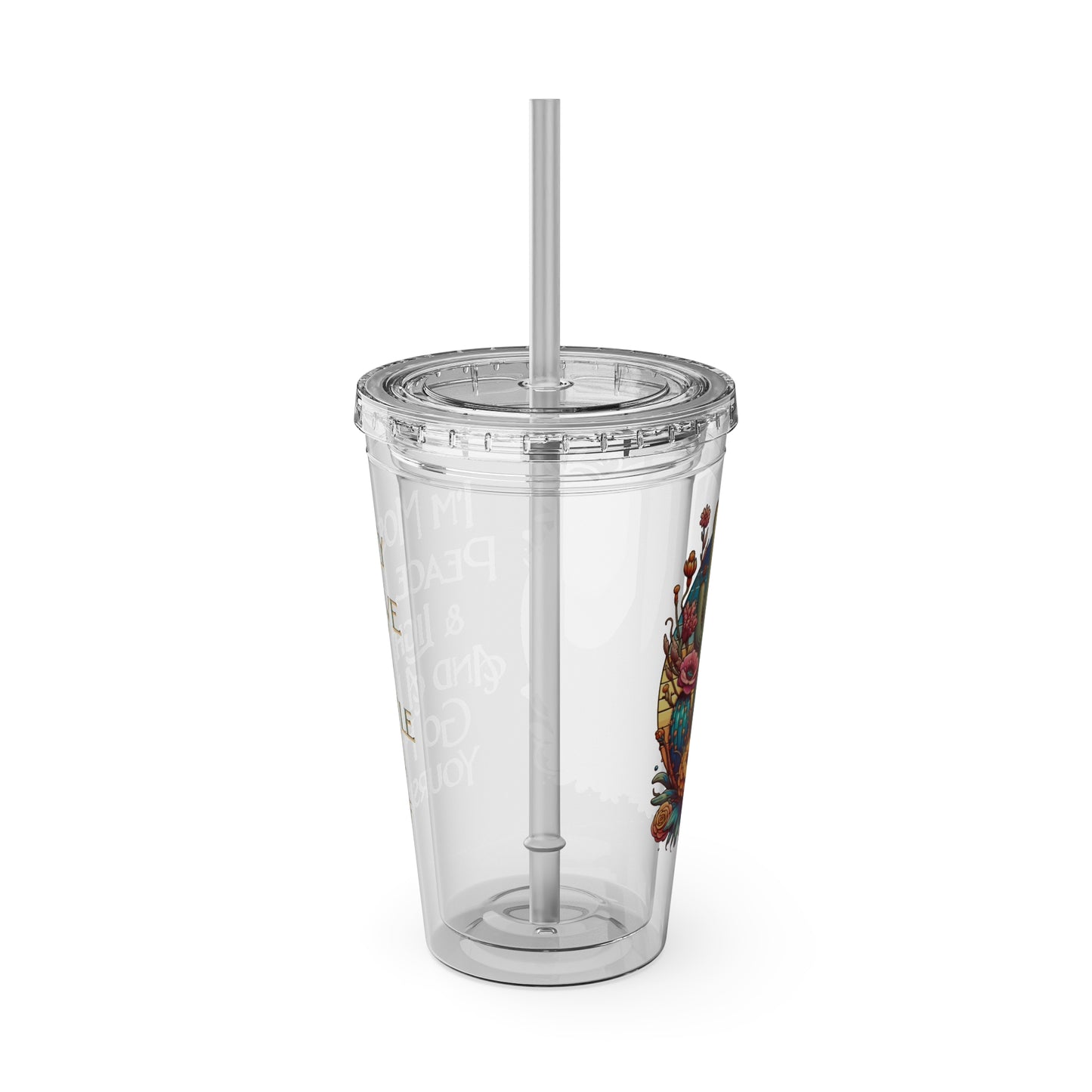 Peace Love Light F* Yourself 16oz Insulated Tumbler with Straw