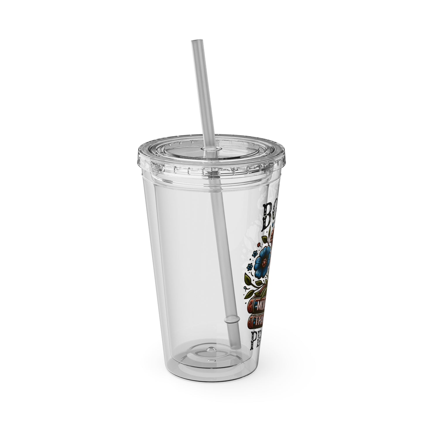 Books More Than People 16oz Insulated Tumbler with Straw