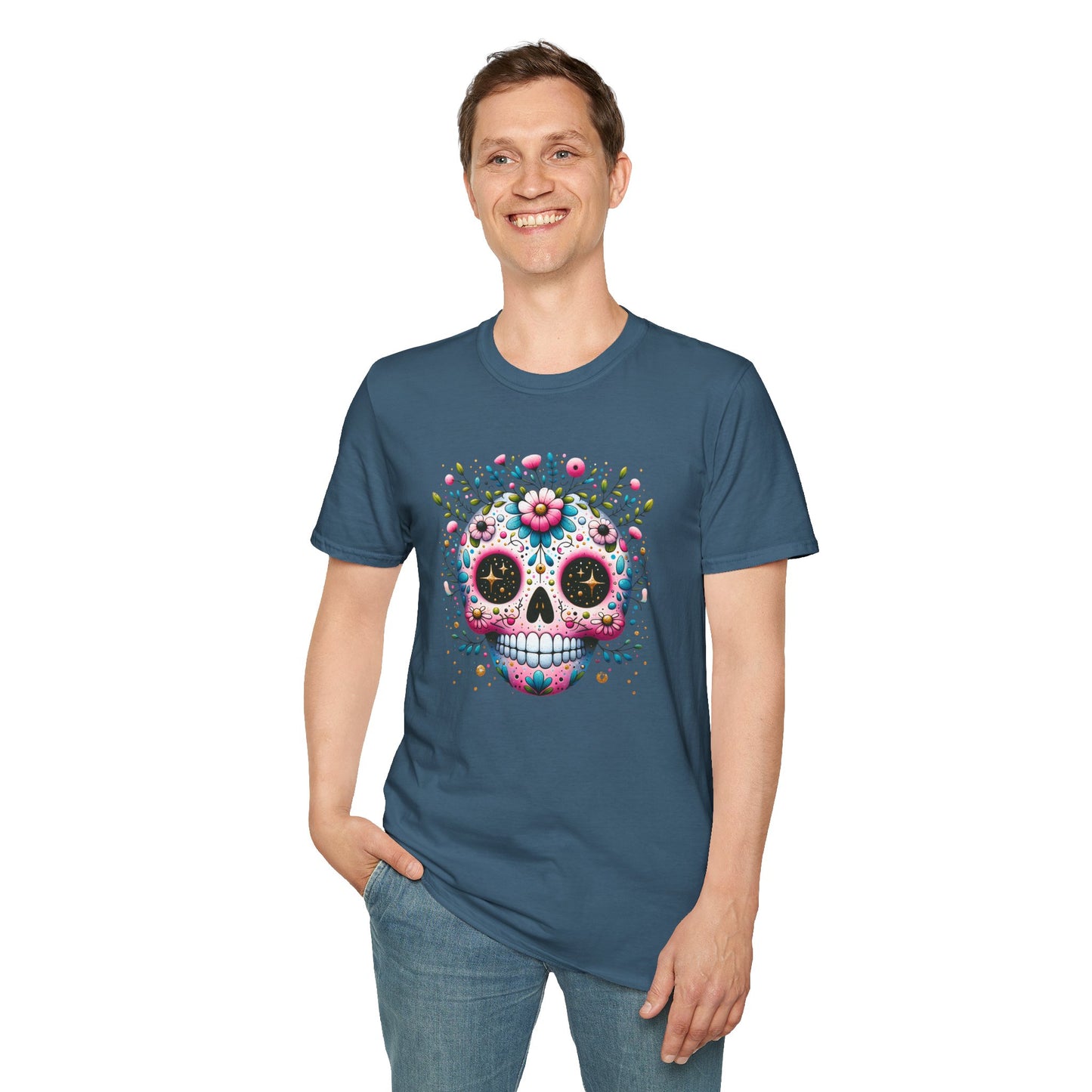 Floral Sugar Skull Unisex Graphic T-Shirt