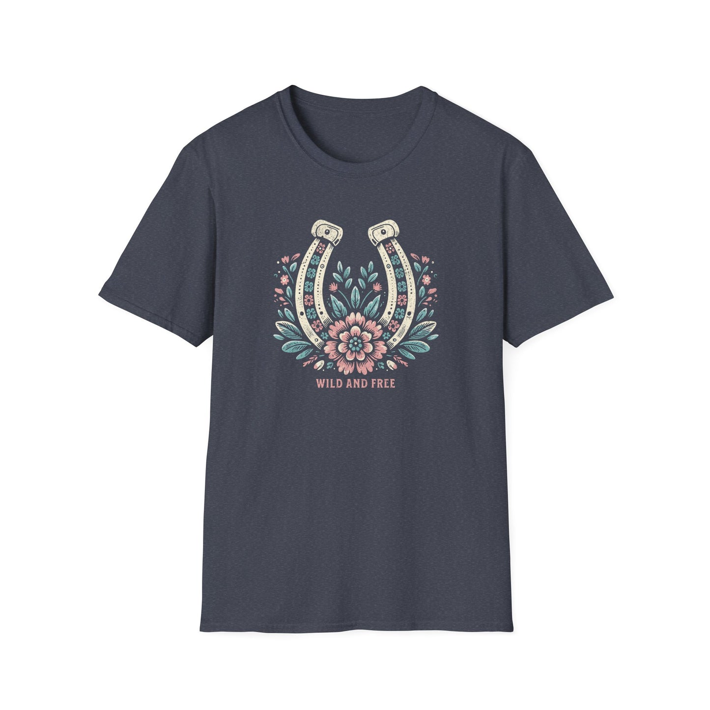 Wild and Free Horseshoe Floral Unisex Graphic T-Shirt