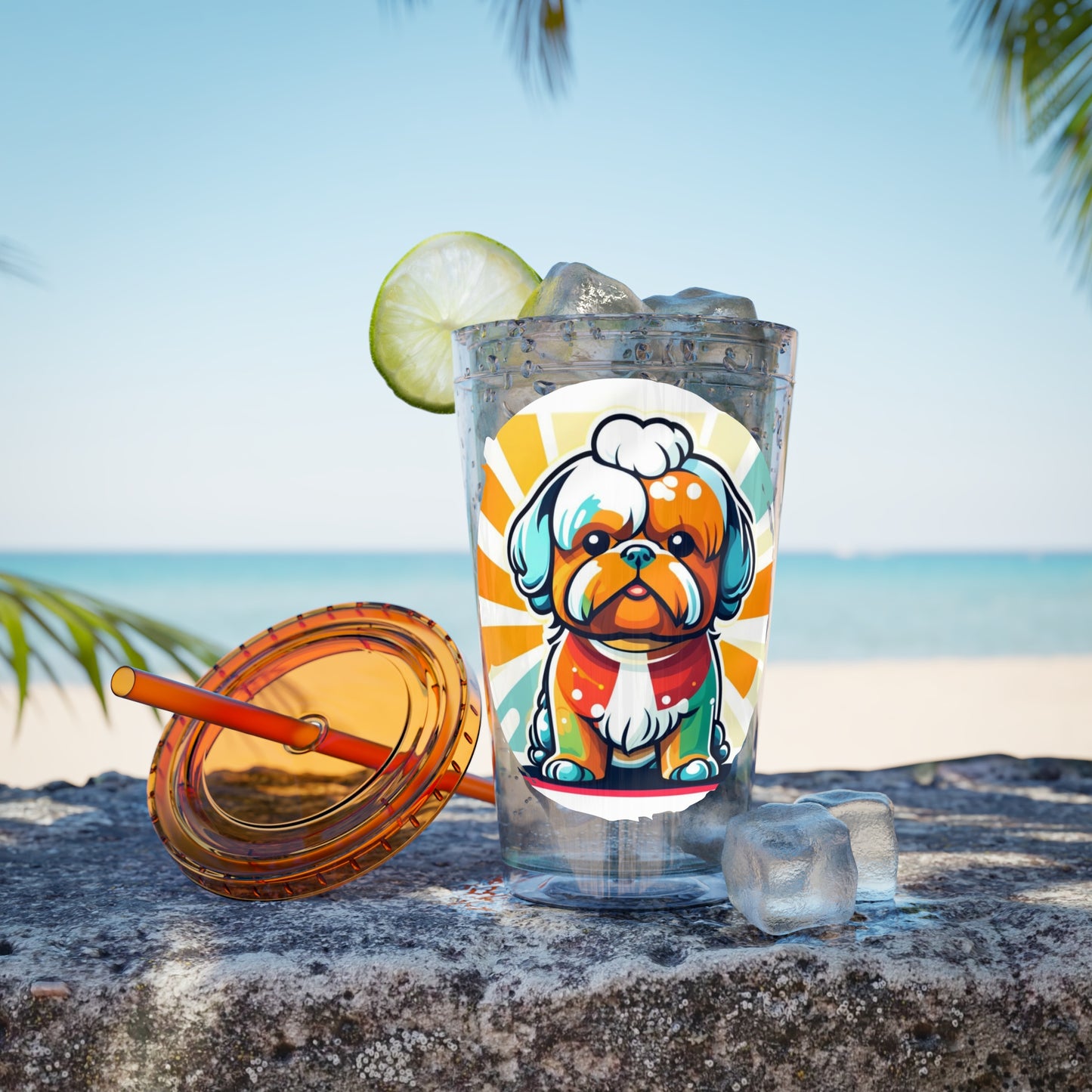 Shih Tzu 16oz. Insulated Tumbler with Straw