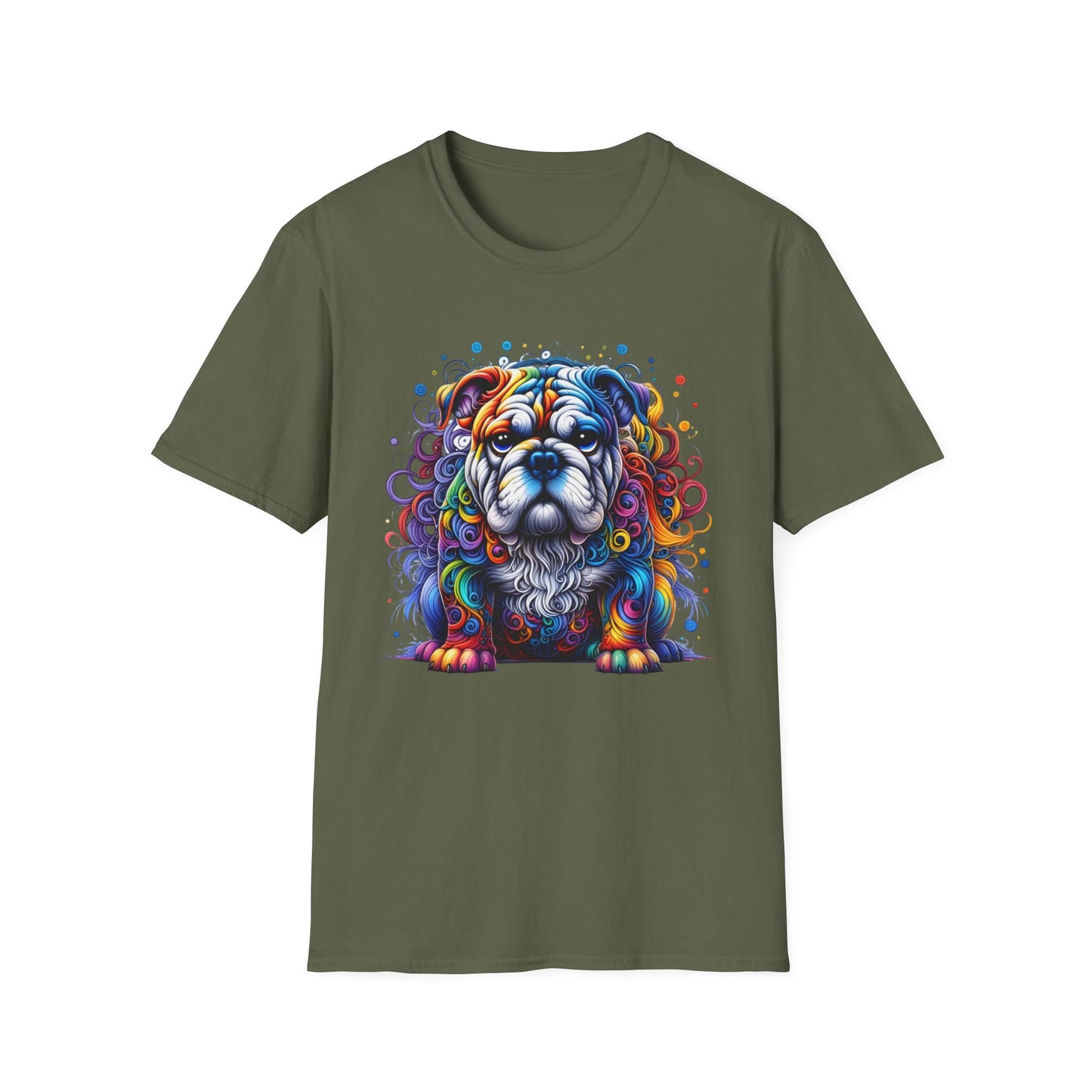 Colorful Bulldog Unisex Graphic Tee