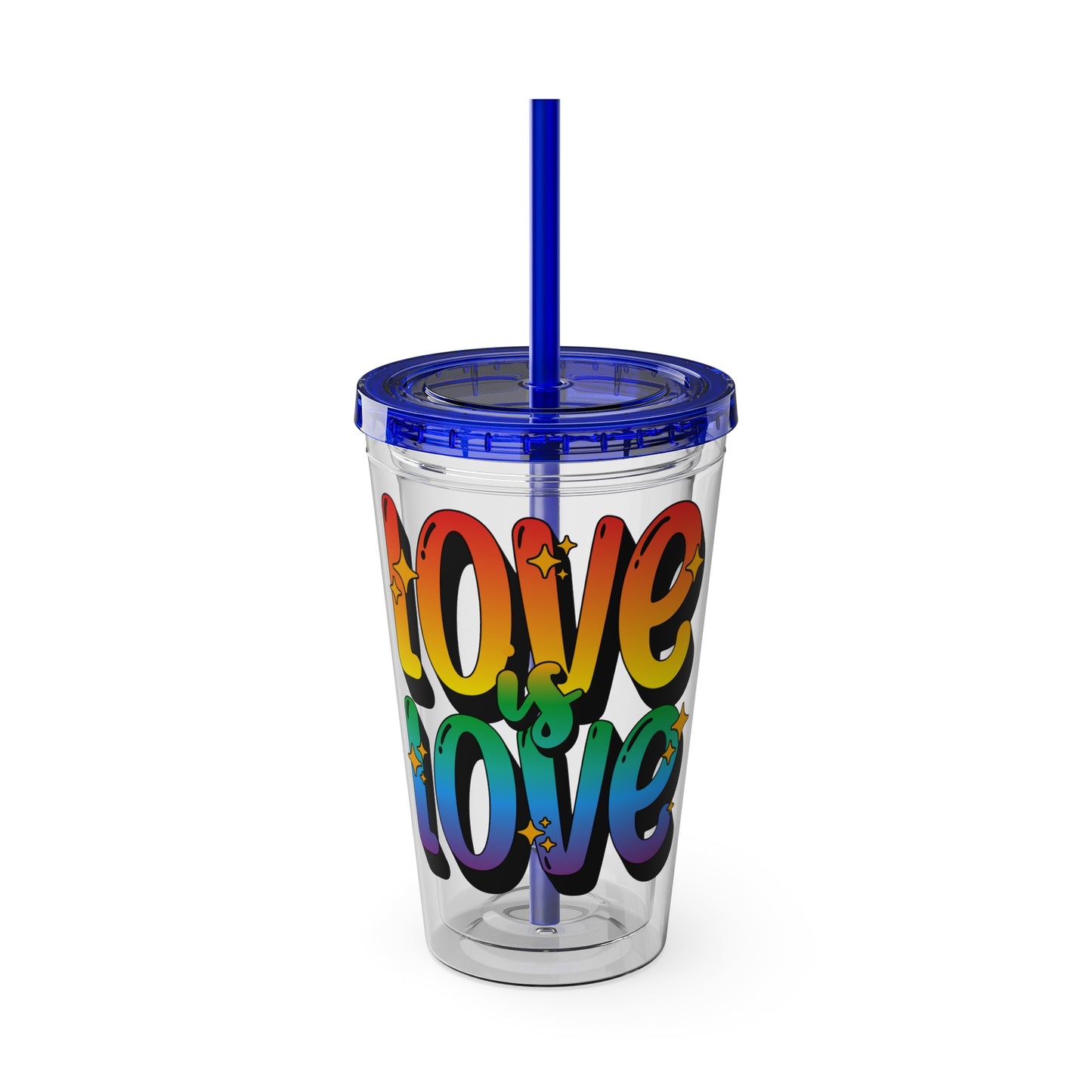 Love is Love Rainbow 16oz. Insulated Tumbler with Straw