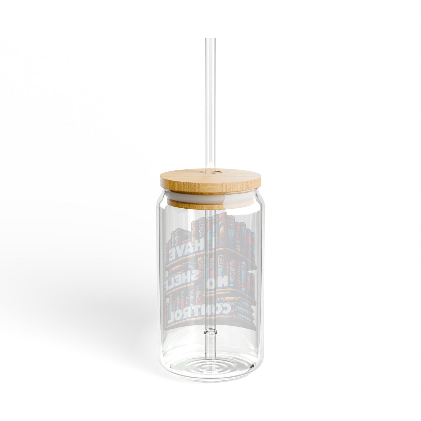 No Shelf Control 16oz Sipper Glass with Bamboo Lid and Straw