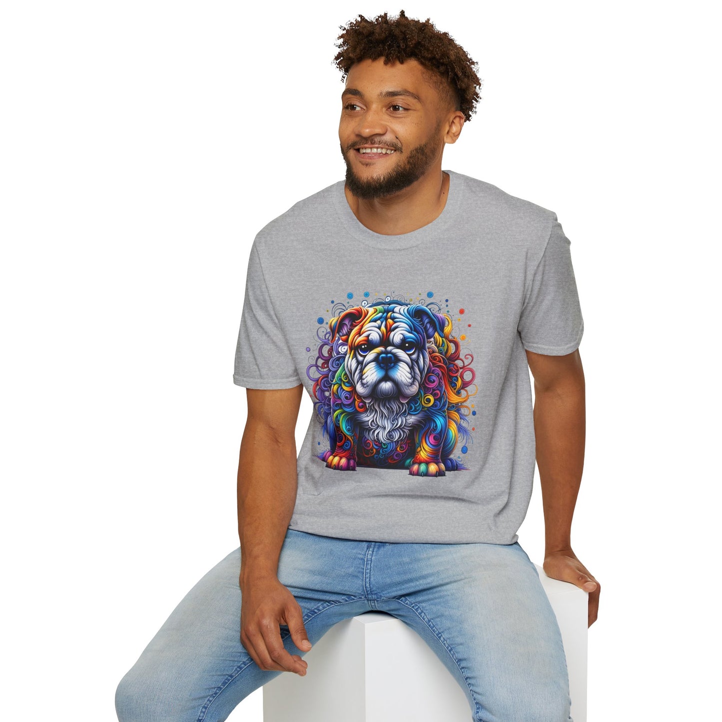 Colorful Bulldog Unisex Graphic Tee