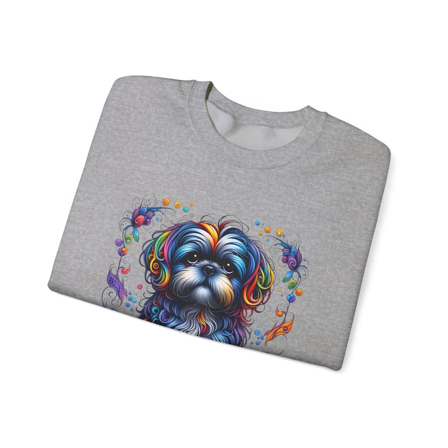 Colorful Shih Tzu Unisex Crewneck Sweatshirt