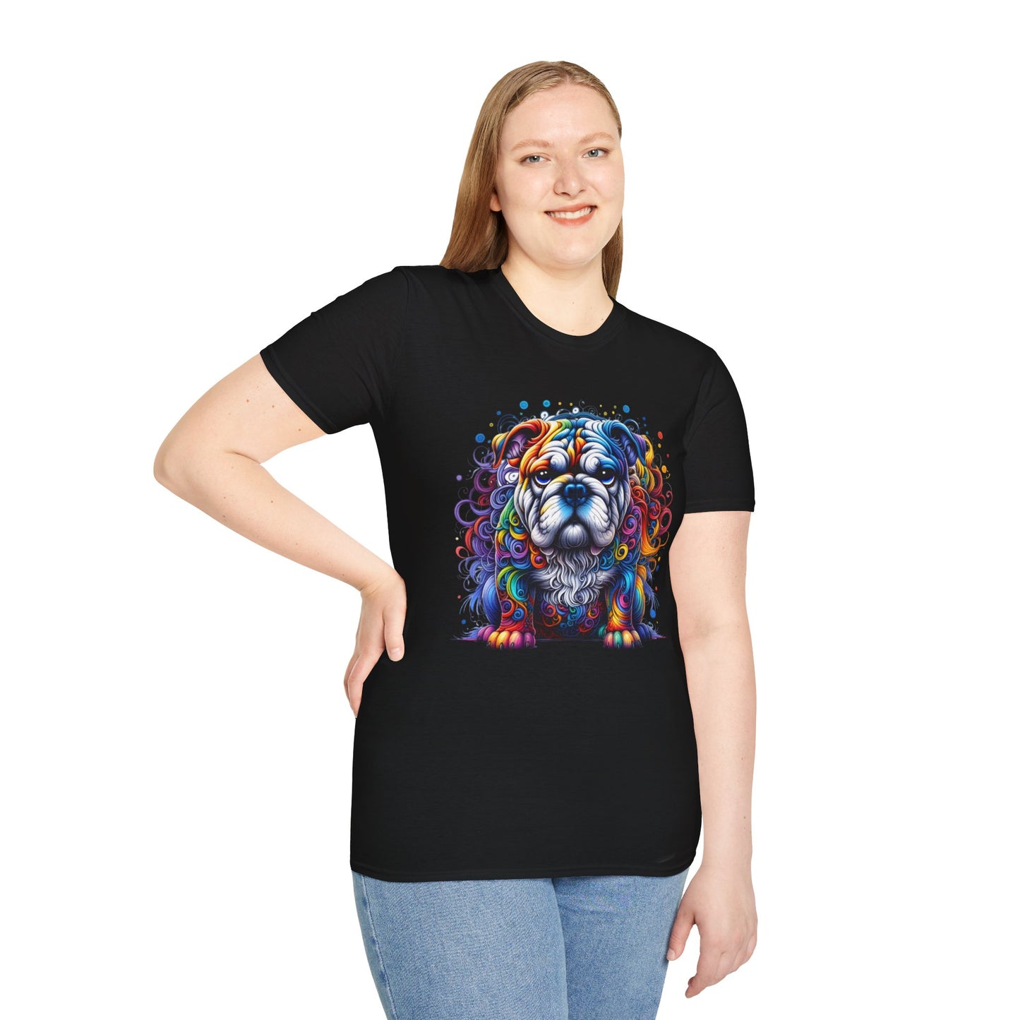 Colorful Bulldog Unisex Graphic Tee