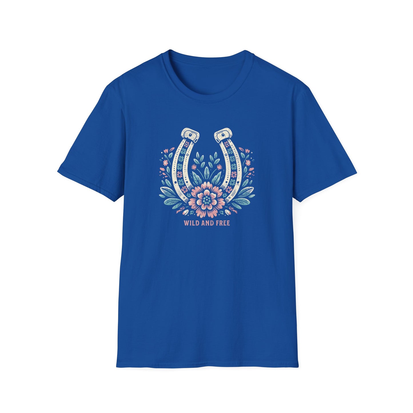 Wild and Free Horseshoe Floral Unisex Graphic T-Shirt