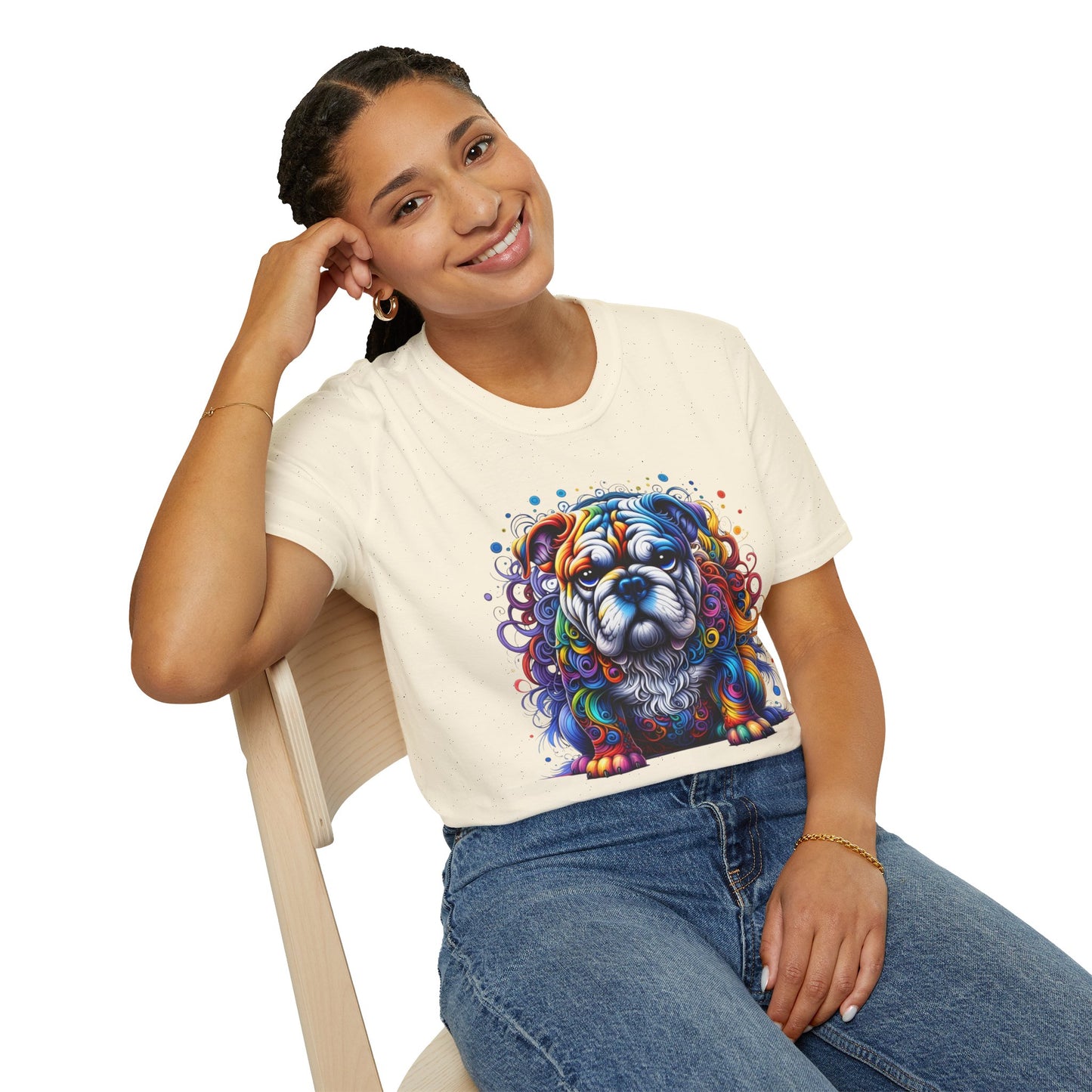 Colorful Bulldog Unisex Graphic Tee