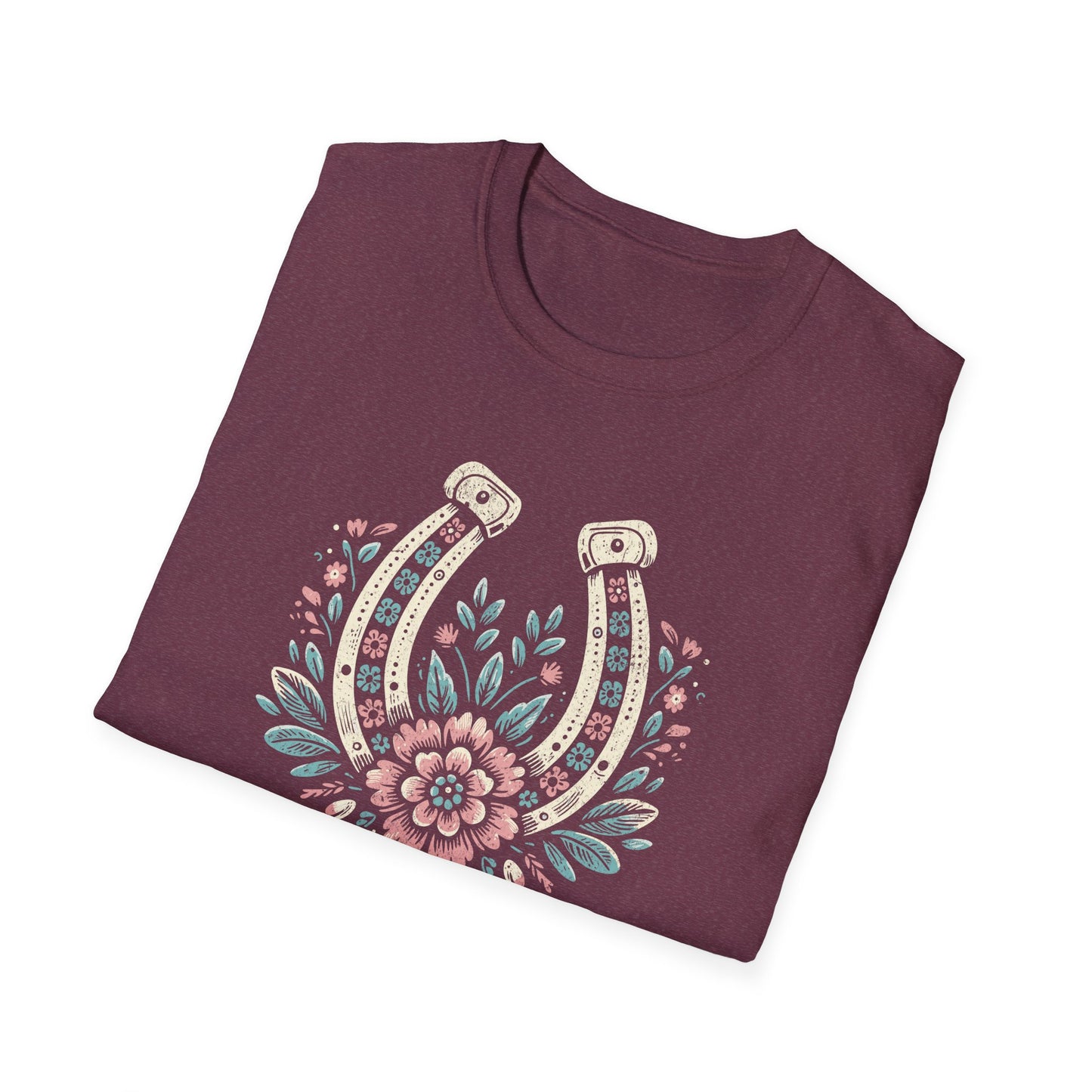 Wild and Free Horseshoe Floral Unisex Graphic T-Shirt