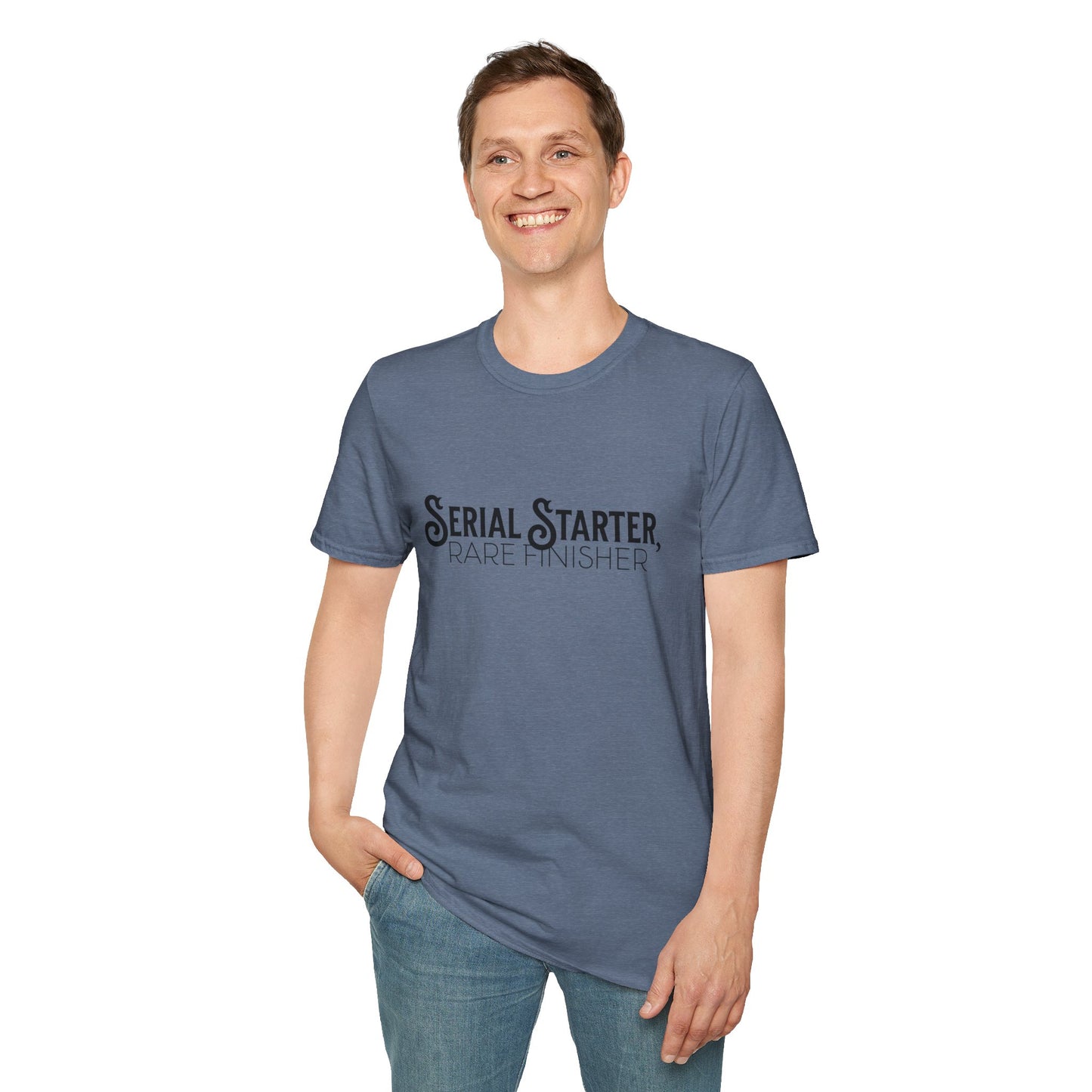 Serial Starter, Rare Finisher Unisex Graphic T-Shirt