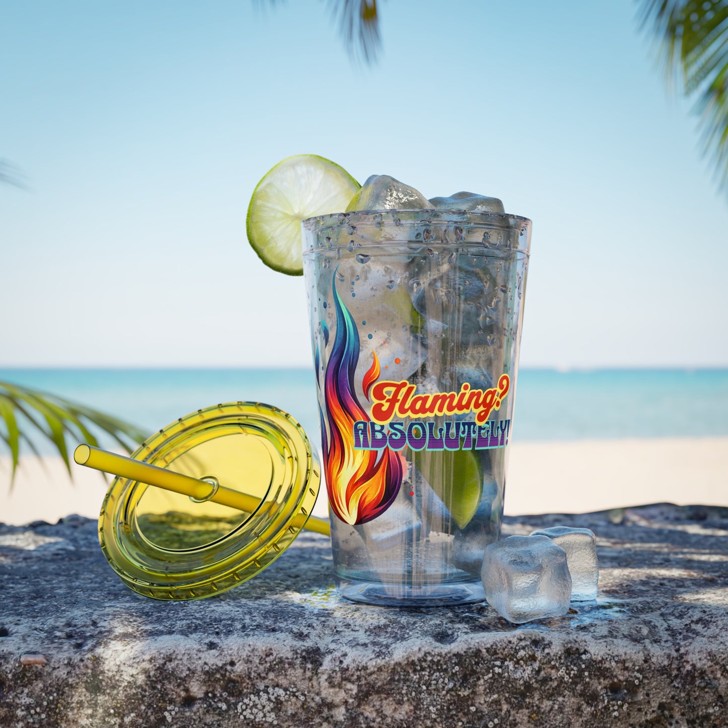 Flaming Pride 16oz Insulated Tumbler with Straw