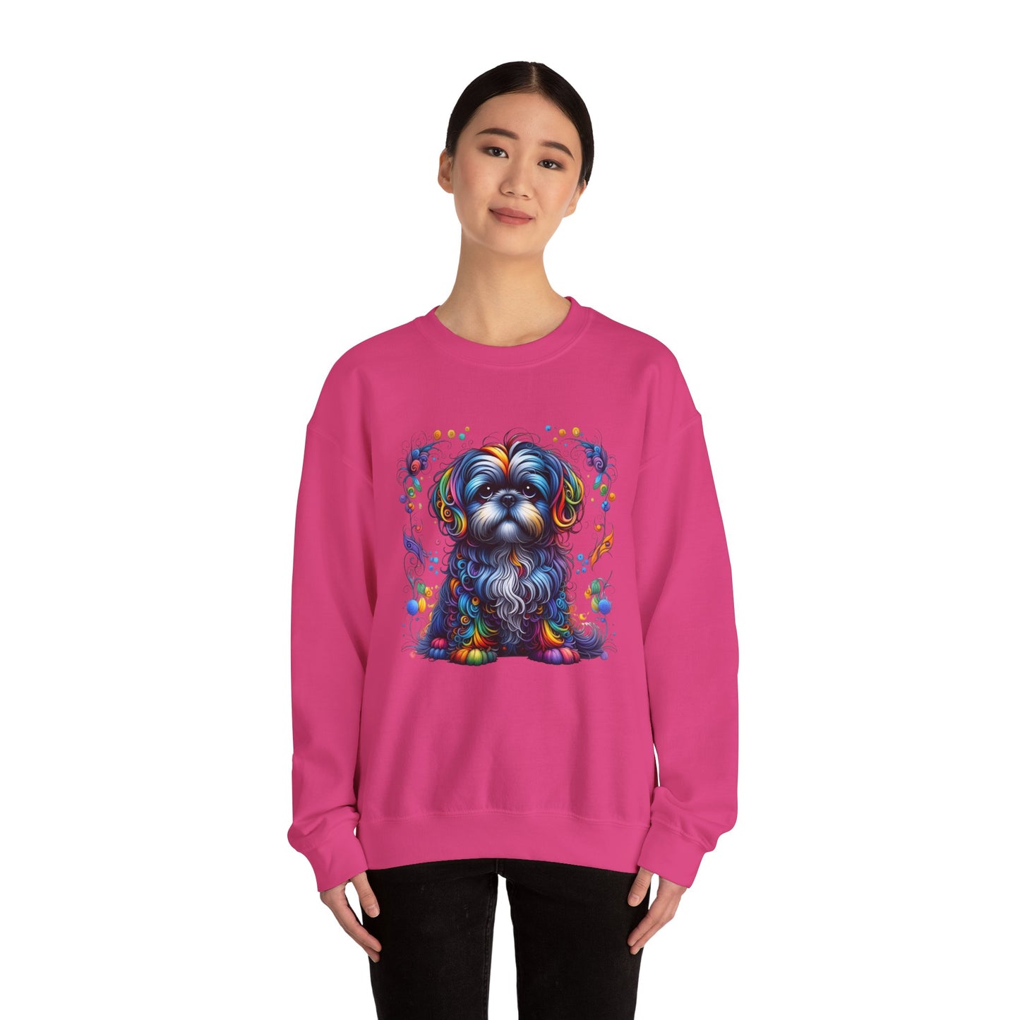 Colorful Shih Tzu Unisex Crewneck Sweatshirt