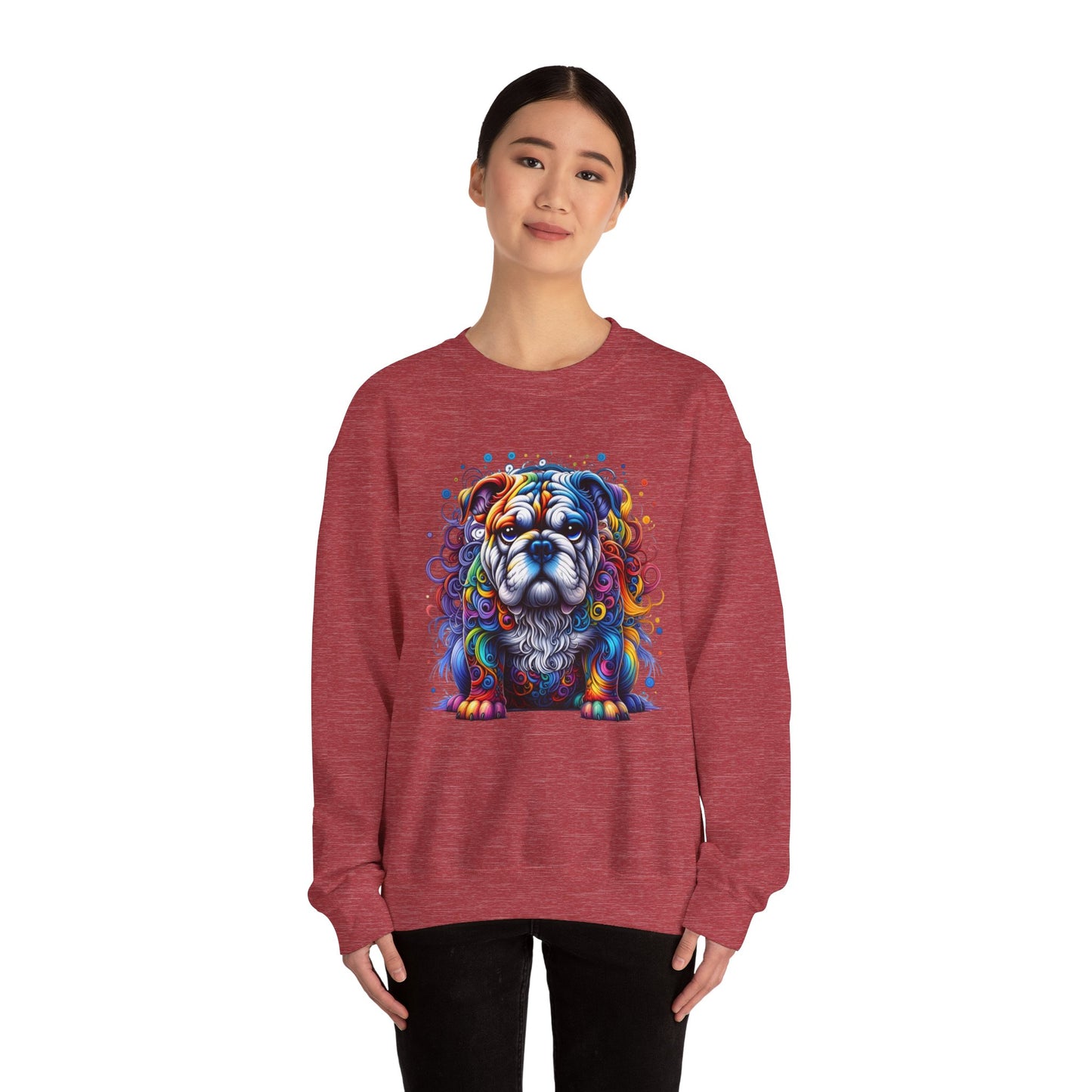 Colorful Bulldog Unisex Crewneck Sweatshirt