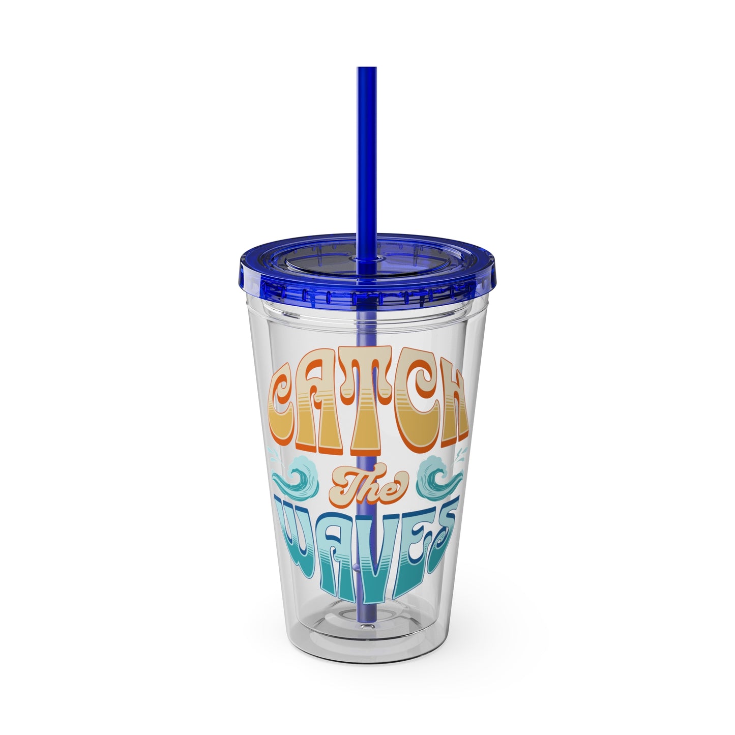 Catch the Waves 16oz Insulated Tumbler with Straw