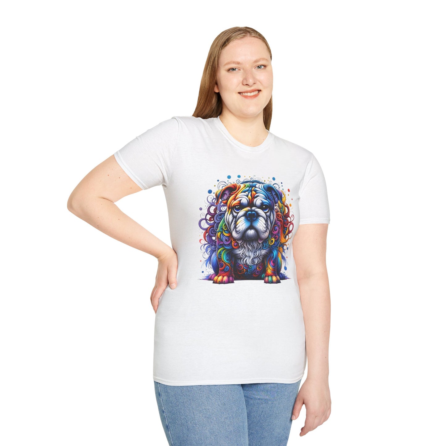 Colorful Bulldog Unisex Graphic Tee