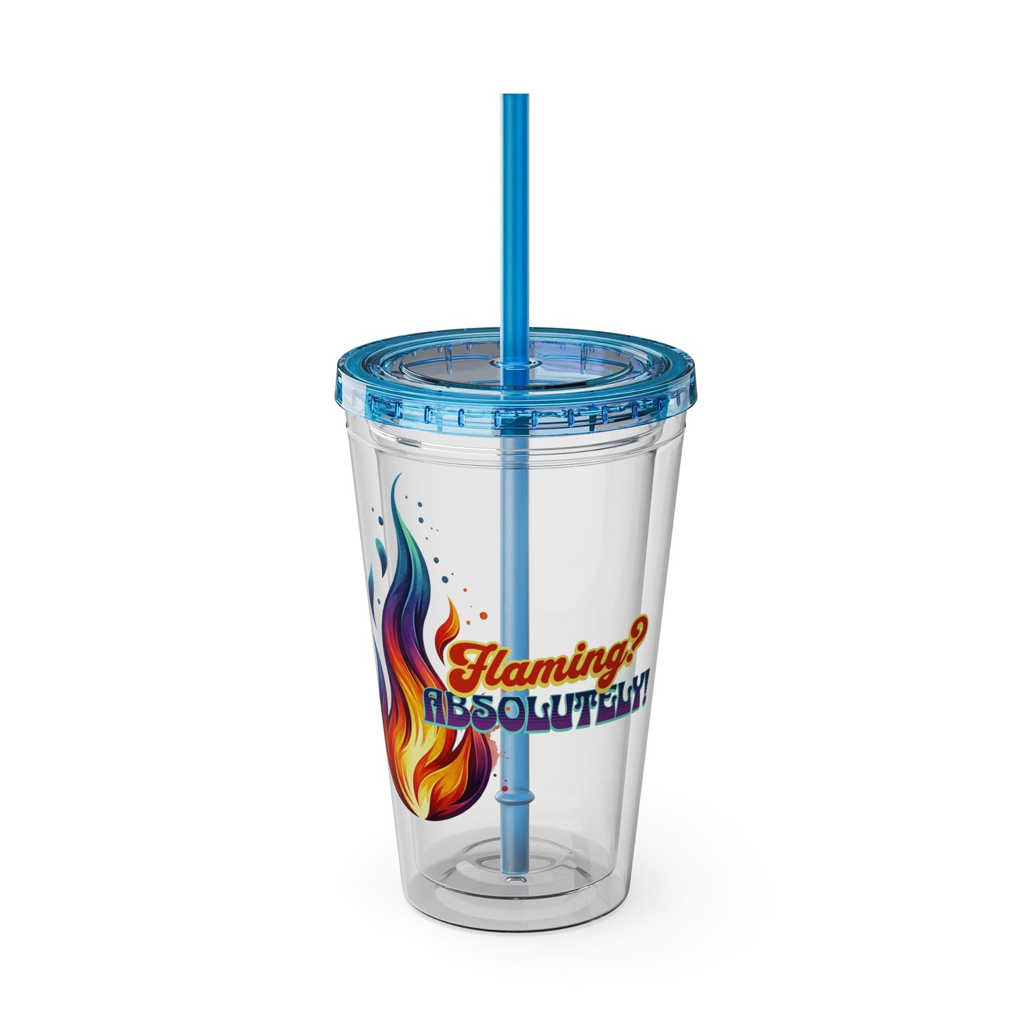 Flaming Pride 16oz Insulated Tumbler with Straw