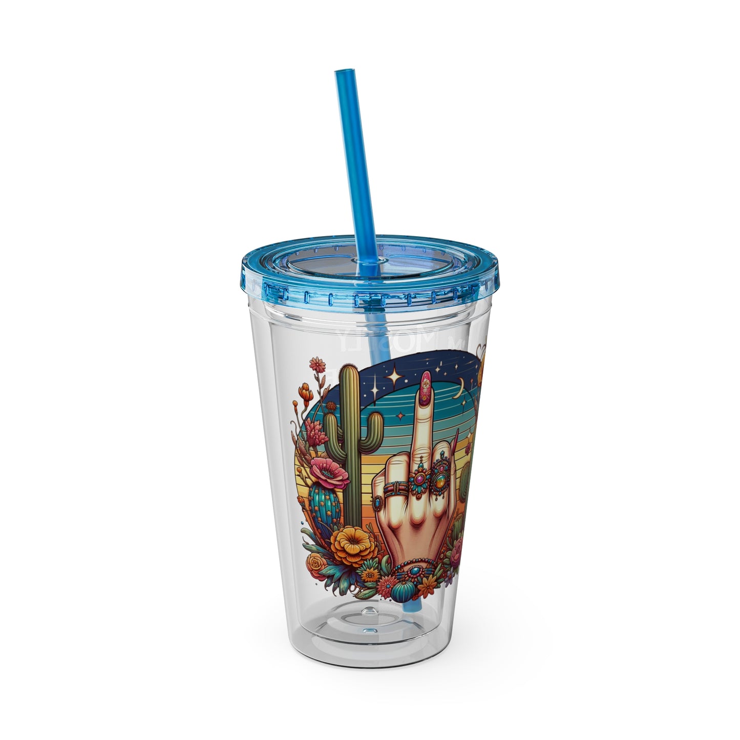 Peace Love Light F* Yourself 16oz Insulated Tumbler with Straw