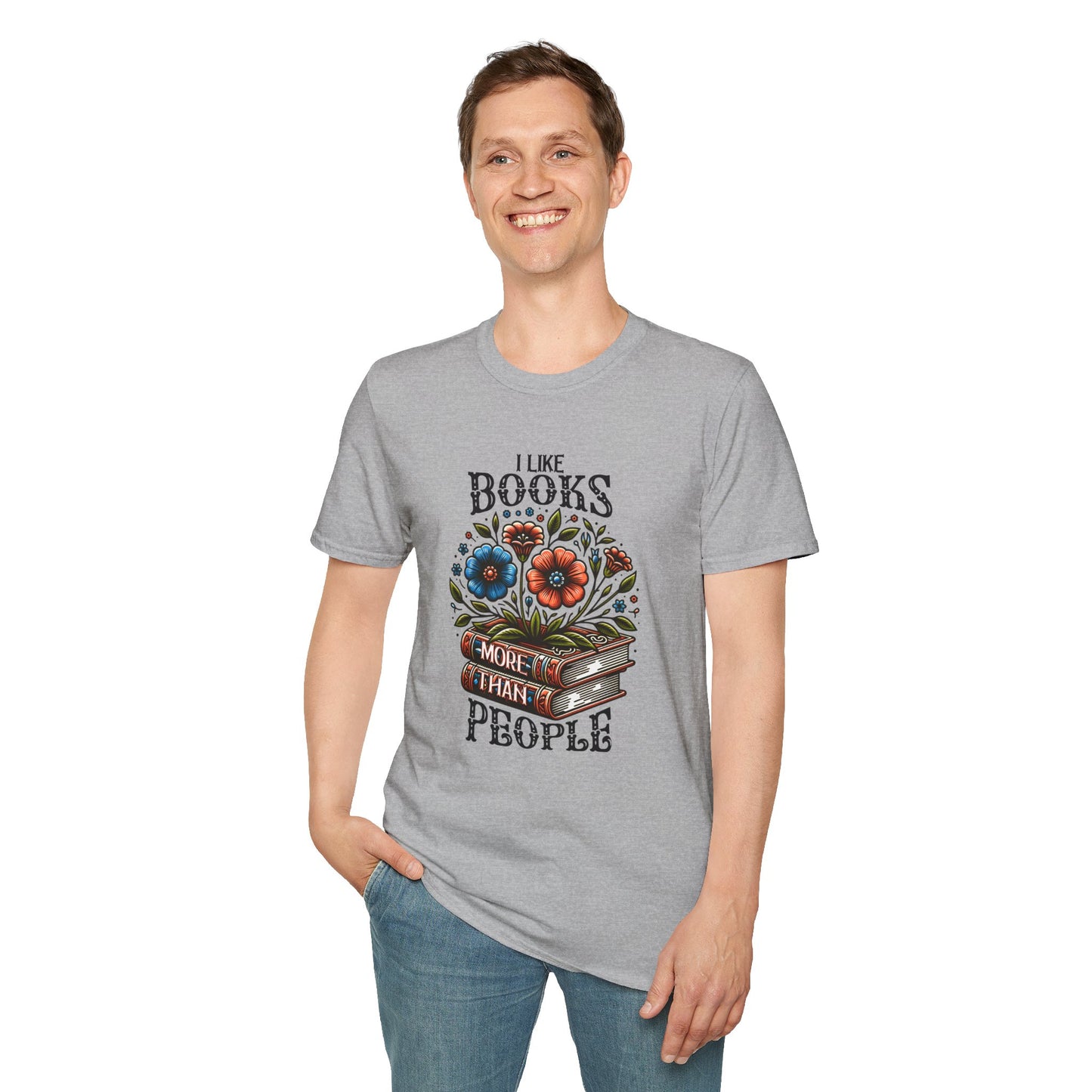 Books More Than People Unisex Graphic T-Shirt