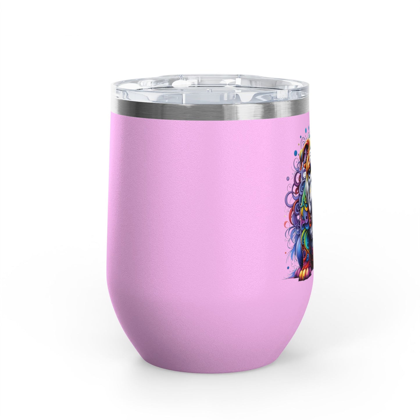 Colorful Bulldog 12oz. Insulated Wine Tumbler