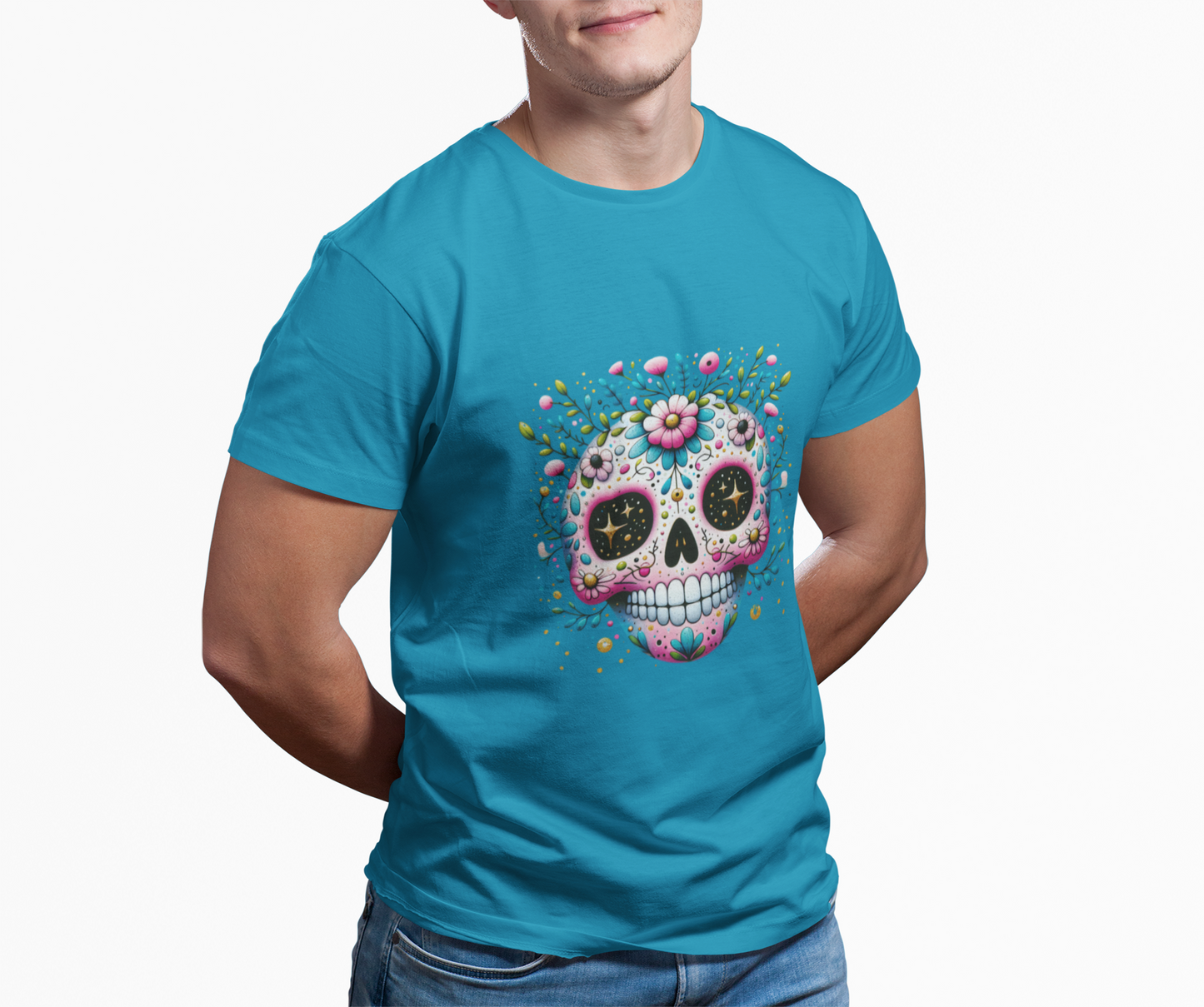 Floral Sugar Skull Unisex Graphic T-Shirt