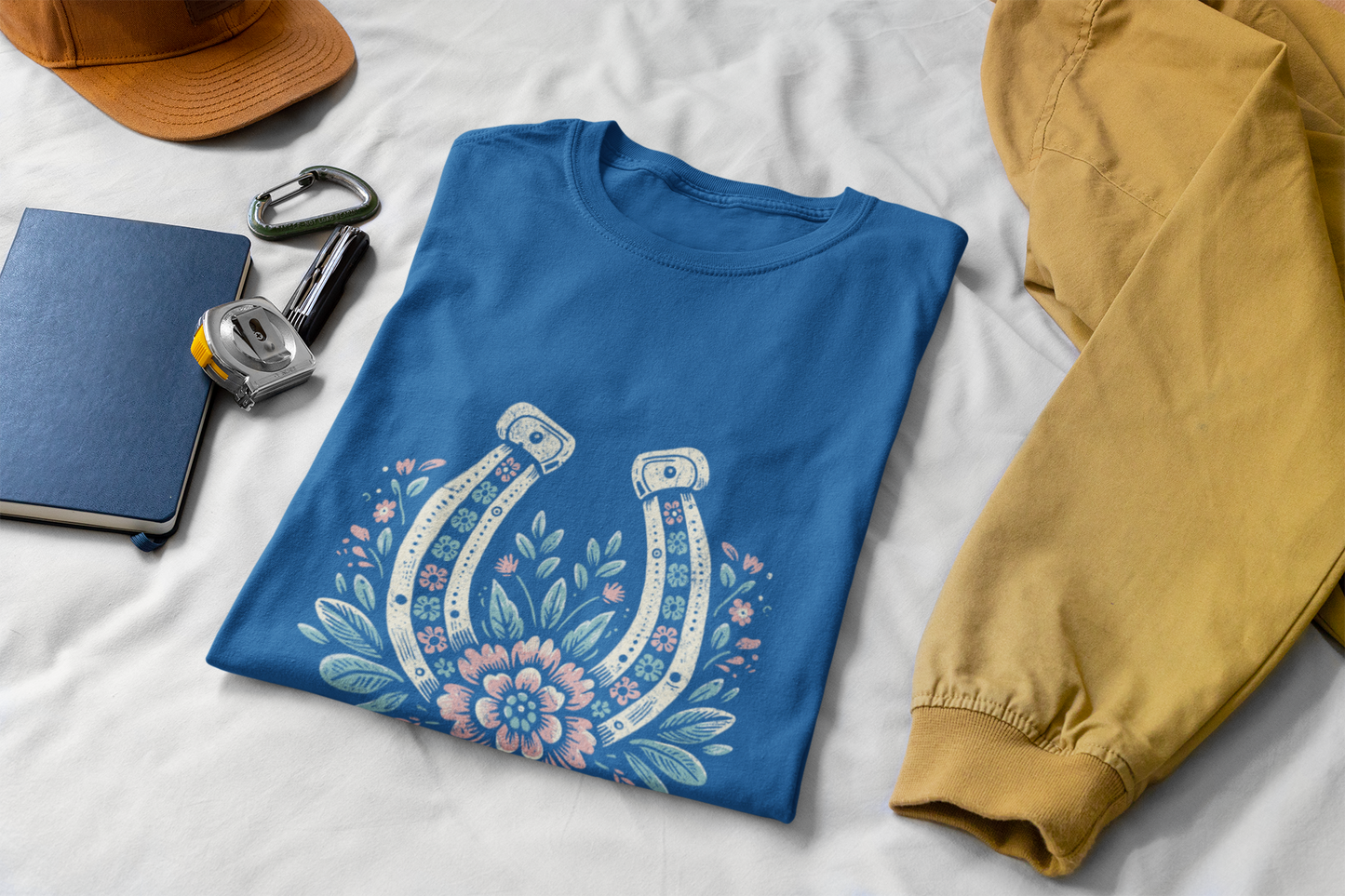 Wild and Free Horseshoe Floral Unisex Graphic T-Shirt