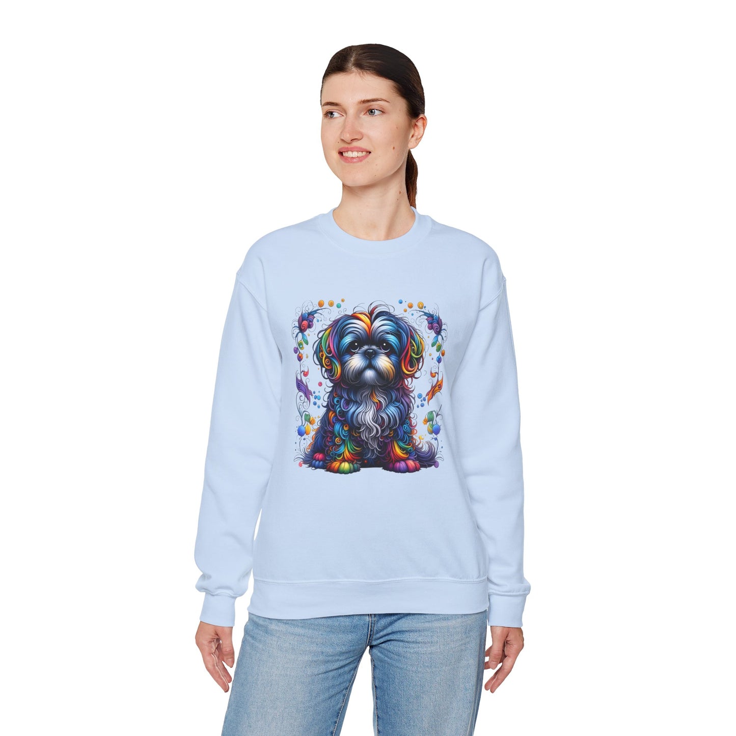 Colorful Shih Tzu Unisex Crewneck Sweatshirt