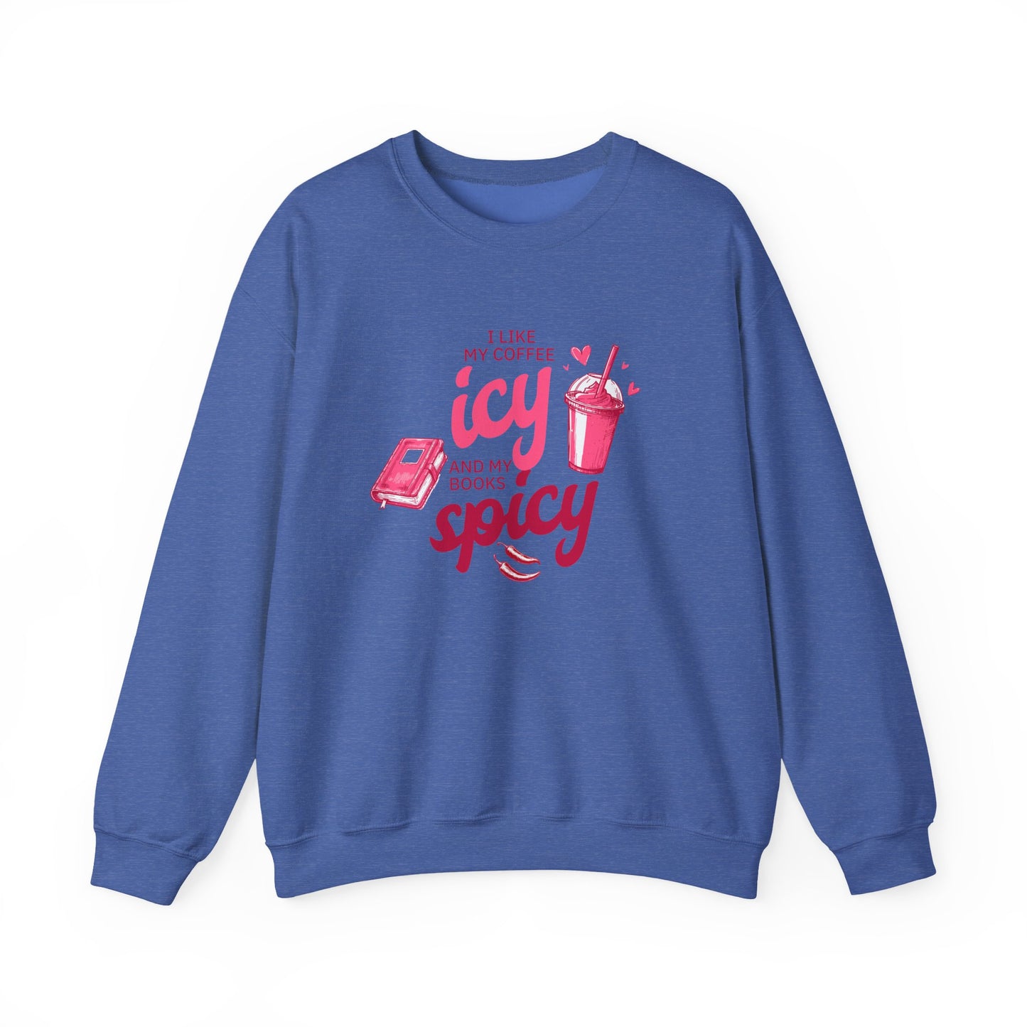Icy Coffee Spicy Books Unisex Crewneck Sweatshirt