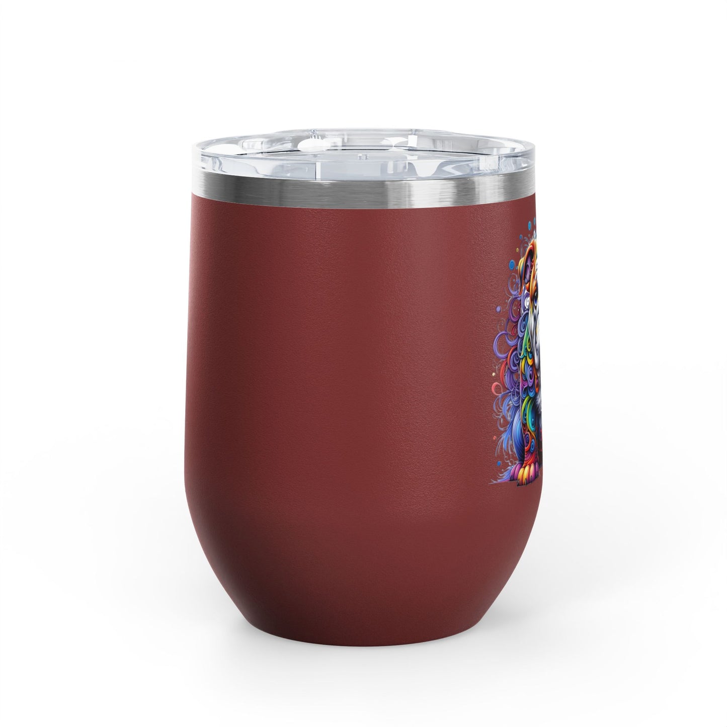 Colorful Bulldog 12oz. Insulated Wine Tumbler