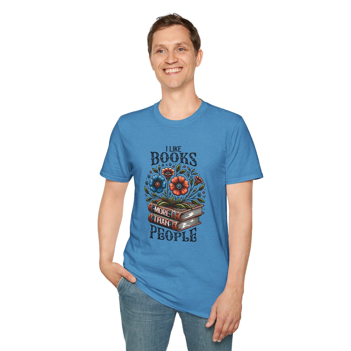 Books More Than People Unisex Graphic T-Shirt