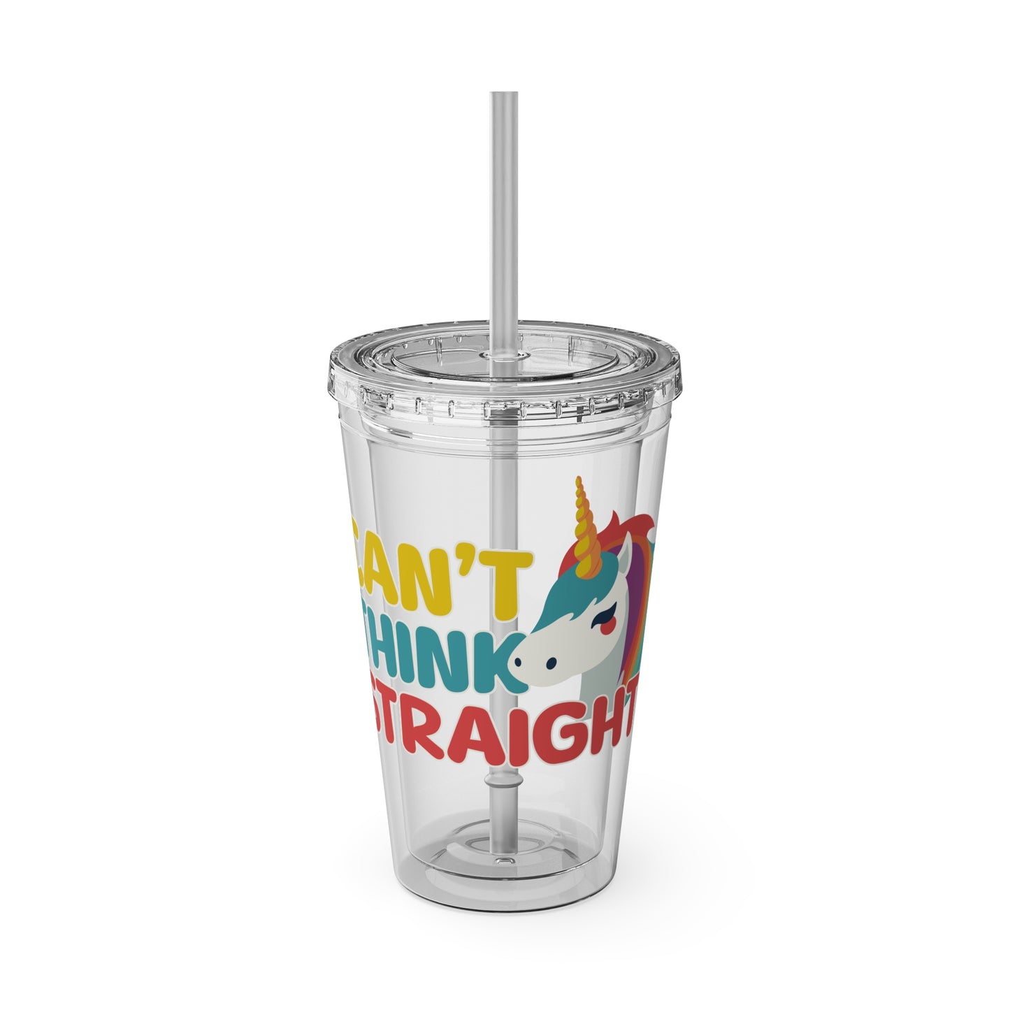 can’t think straight unicorn tumbler