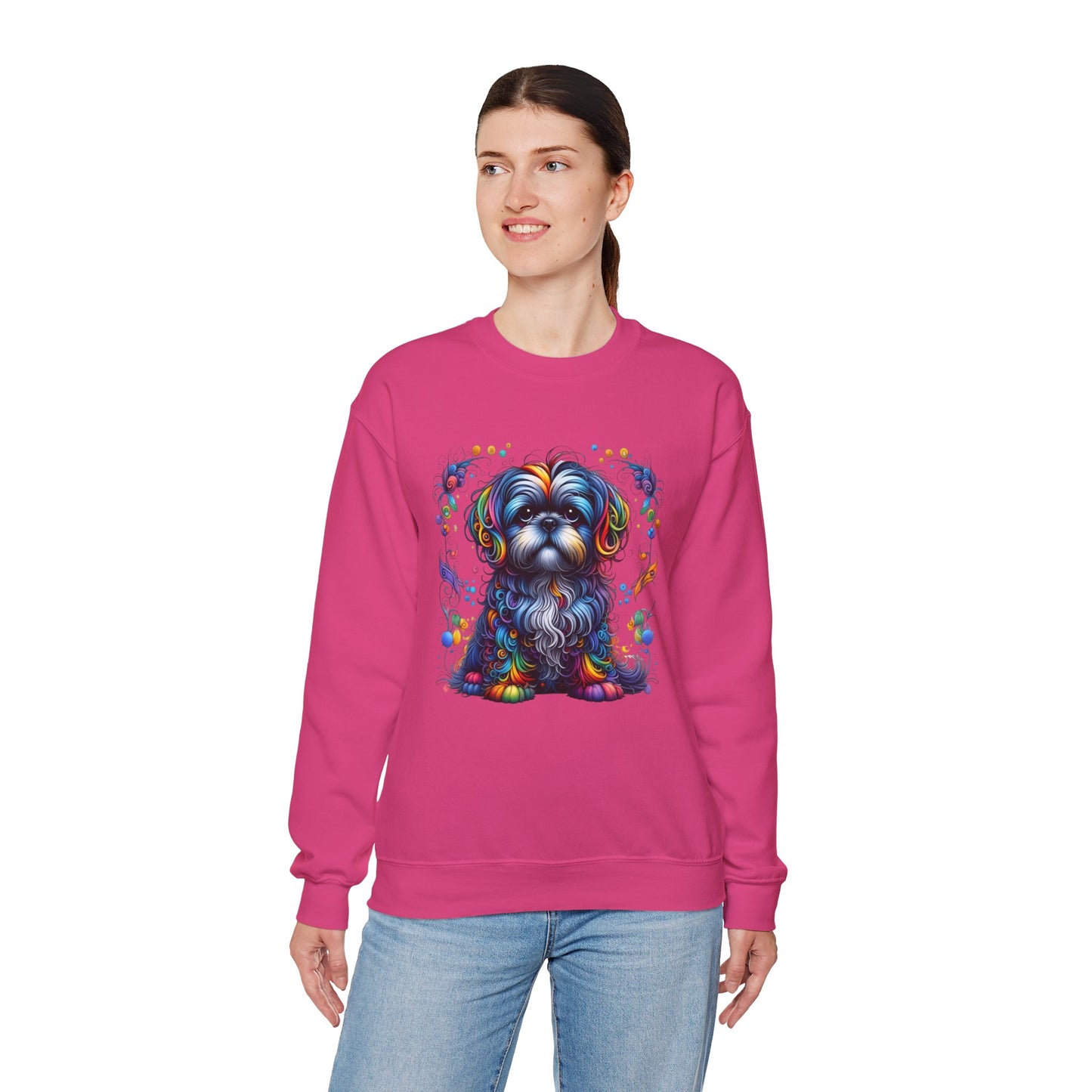 Colorful Shih Tzu Unisex Crewneck Sweatshirt