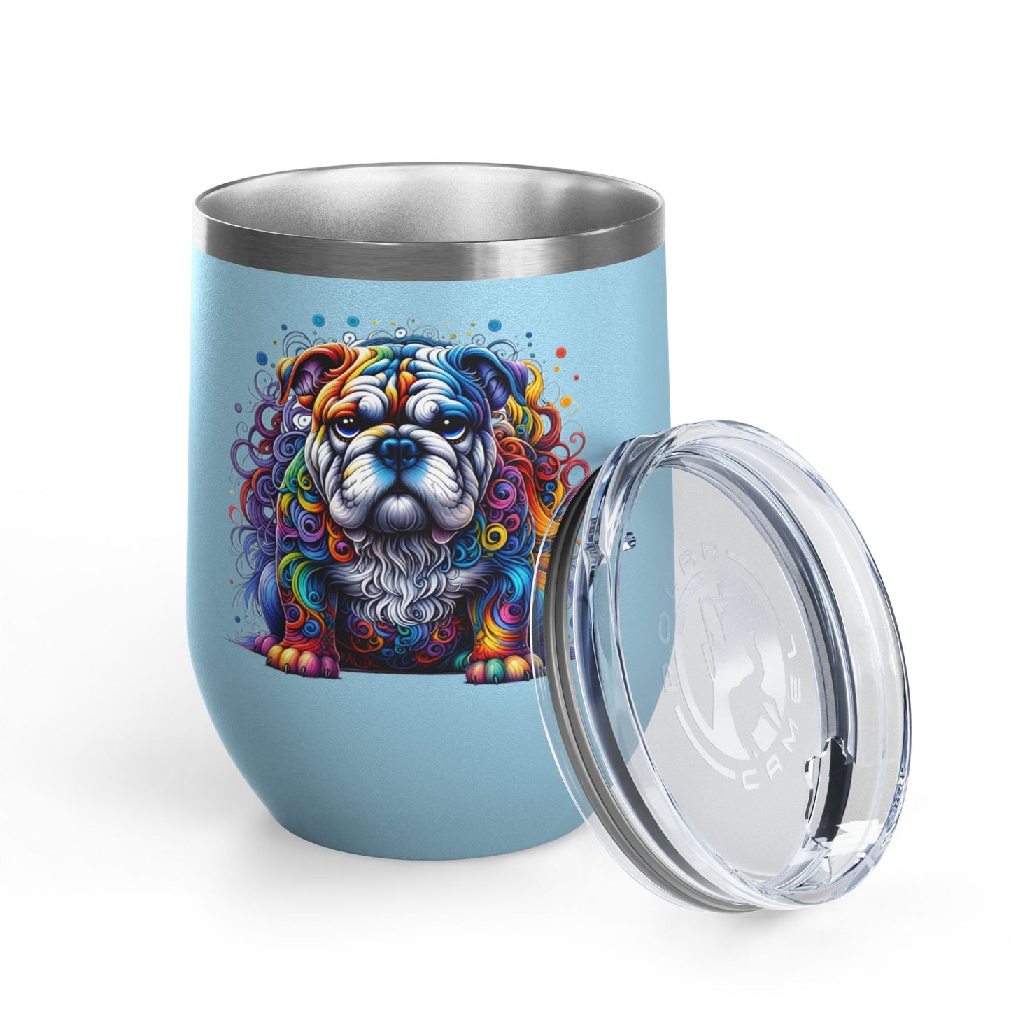 Colorful Bulldog 12oz. Insulated Wine Tumbler