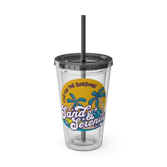 Live for the Sunshine 16oz Insulated Tumbler with Straw