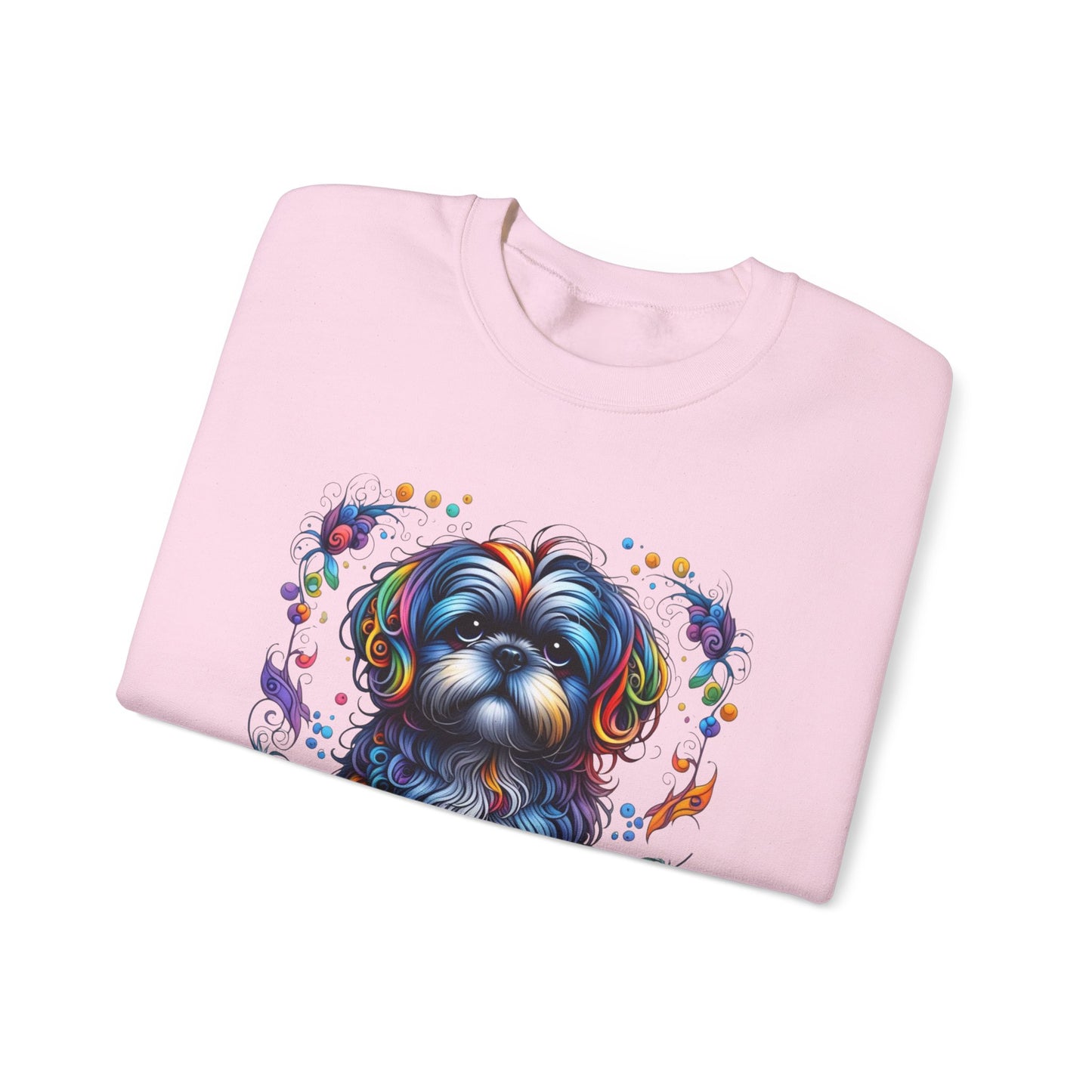 Colorful Shih Tzu Unisex Crewneck Sweatshirt