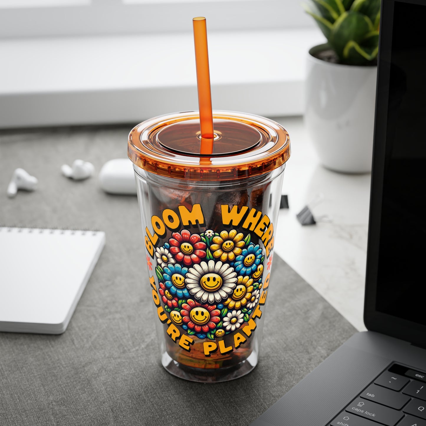 Bloom Where You’re Planted 16oz Insulated Tumbler with Straw