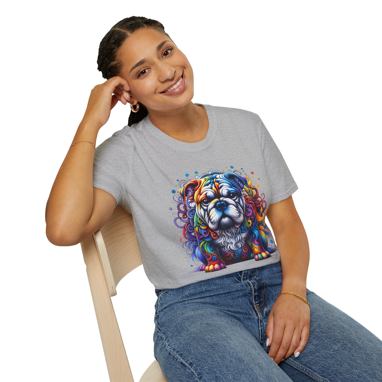 Colorful Bulldog Unisex Graphic Tee