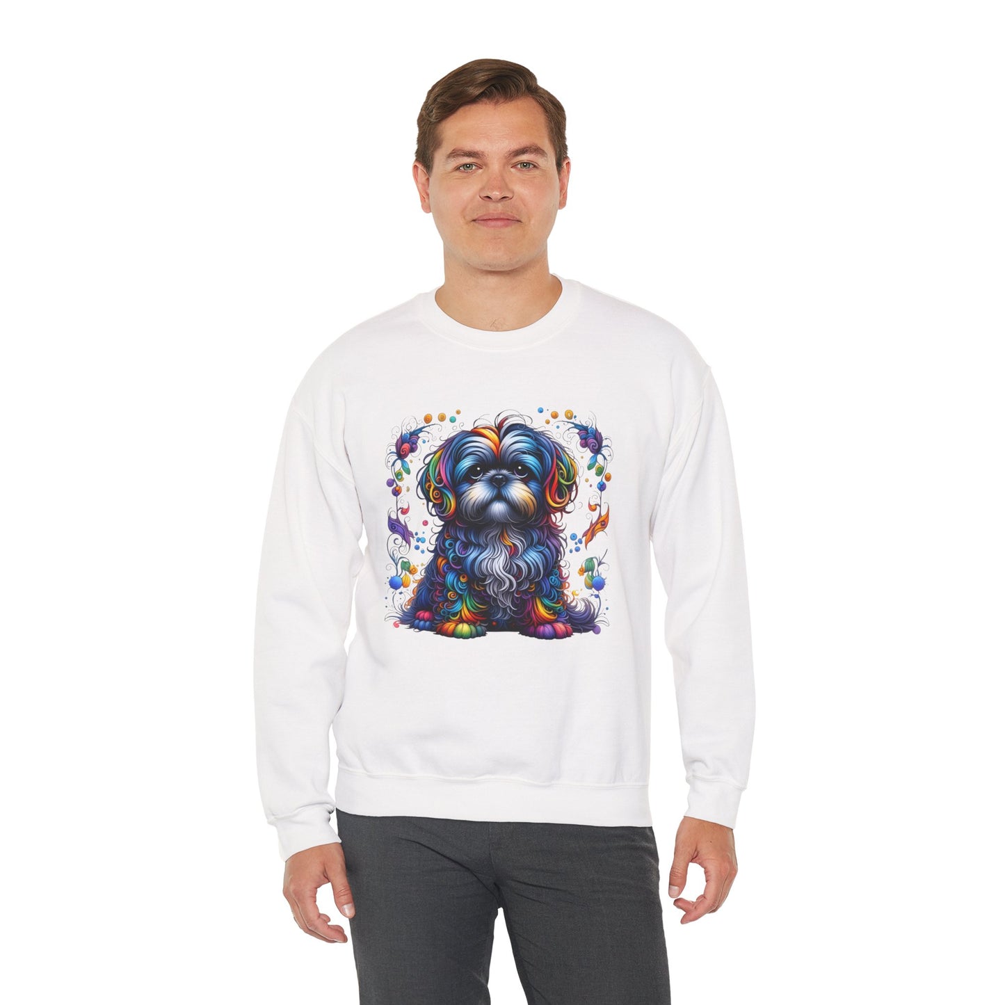 Colorful Shih Tzu Unisex Crewneck Sweatshirt
