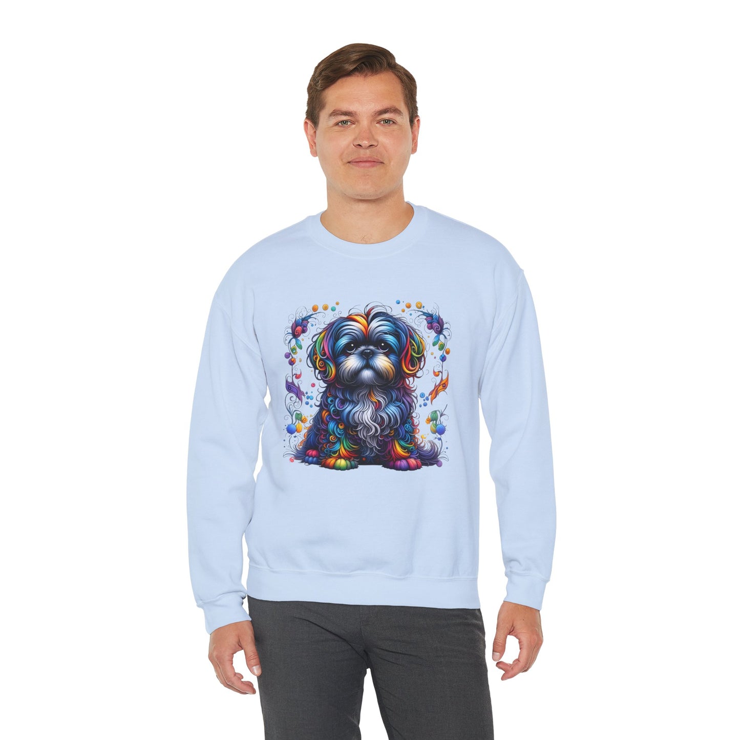 Colorful Shih Tzu Unisex Crewneck Sweatshirt