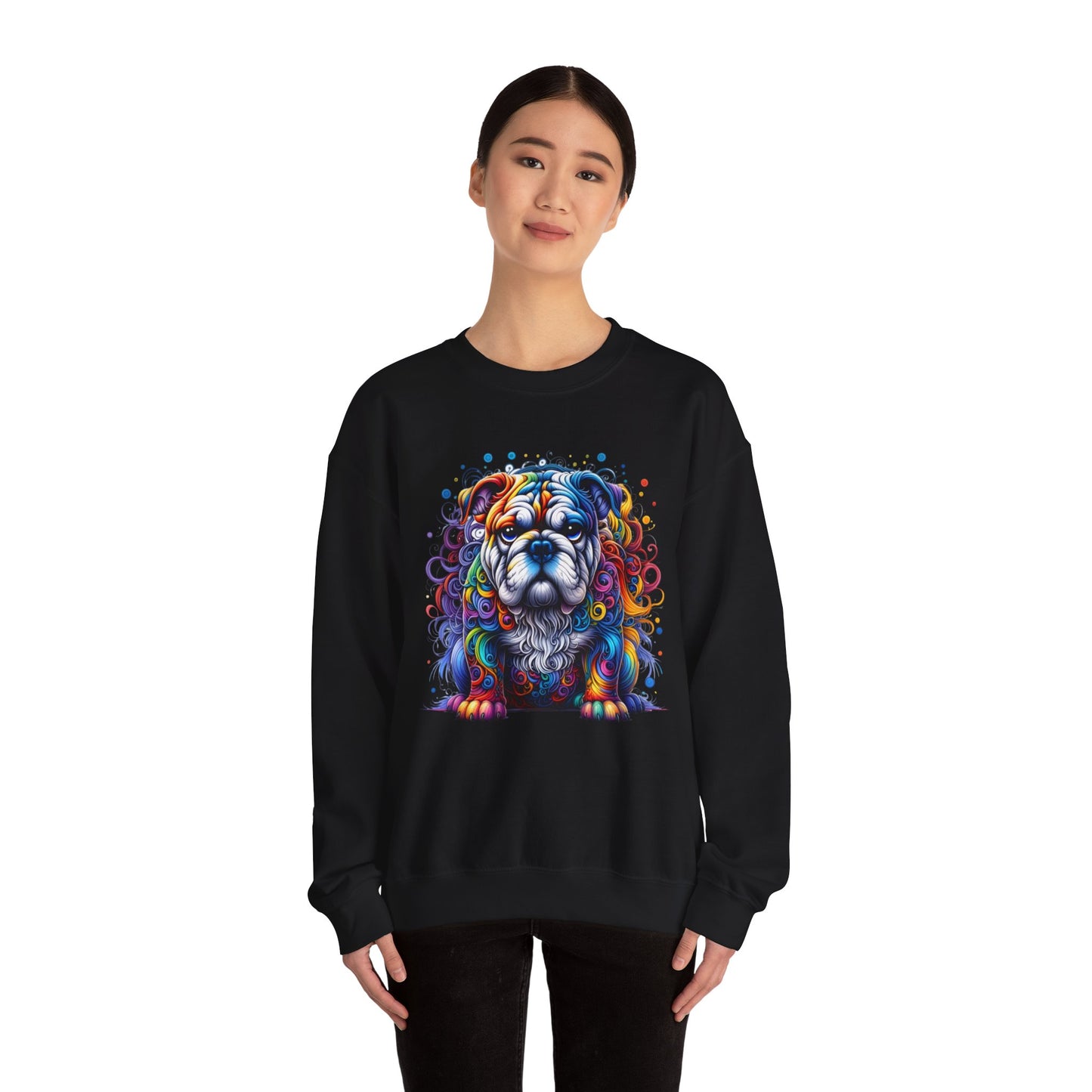 Colorful Bulldog Unisex Crewneck Sweatshirt