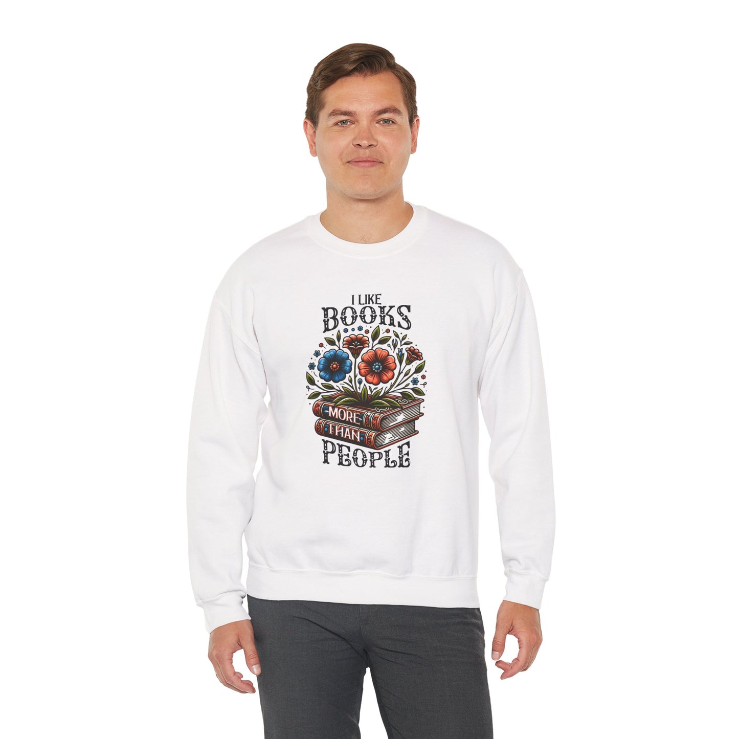 Books More Than People Crewneck Sweatshirt