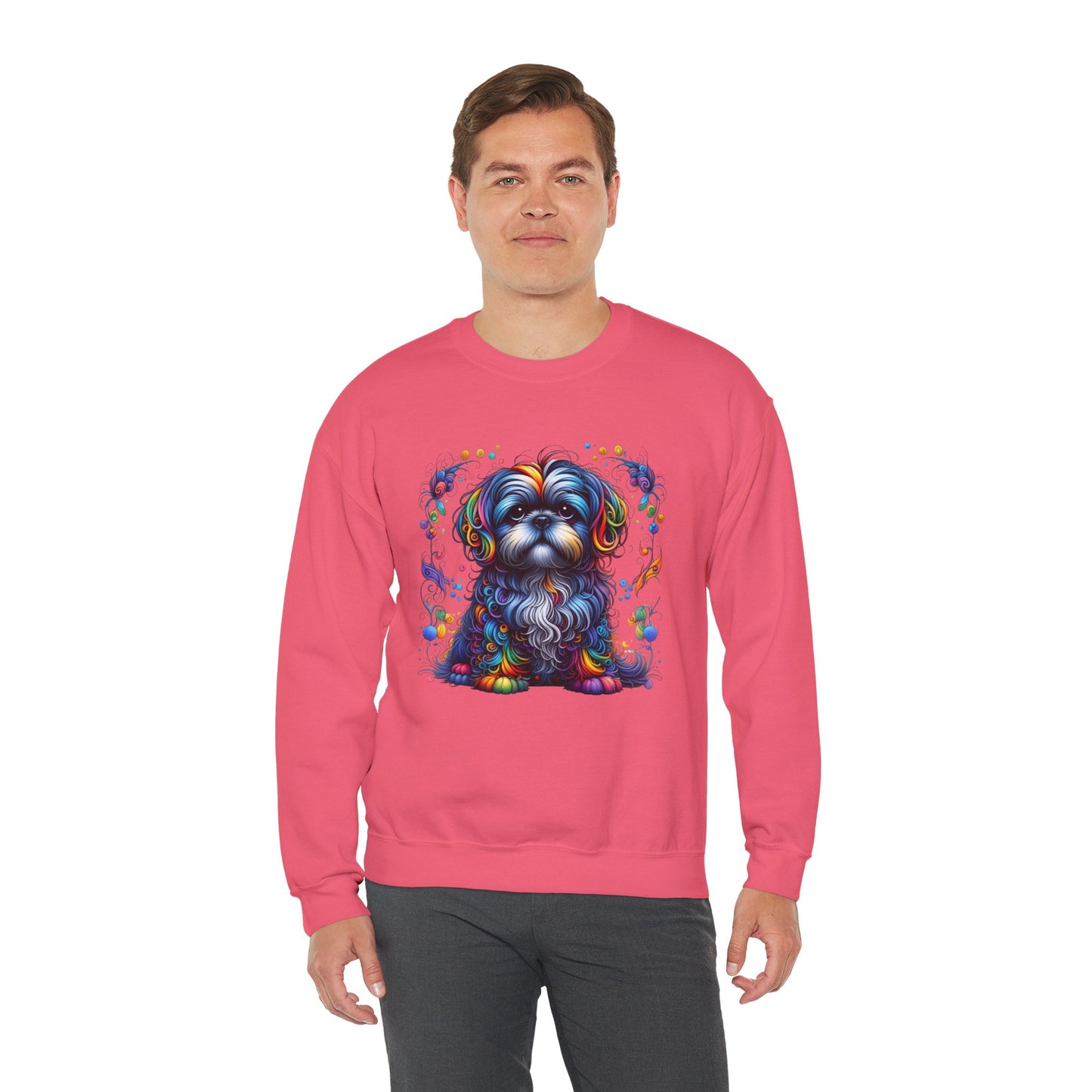 Colorful Shih Tzu Unisex Crewneck Sweatshirt