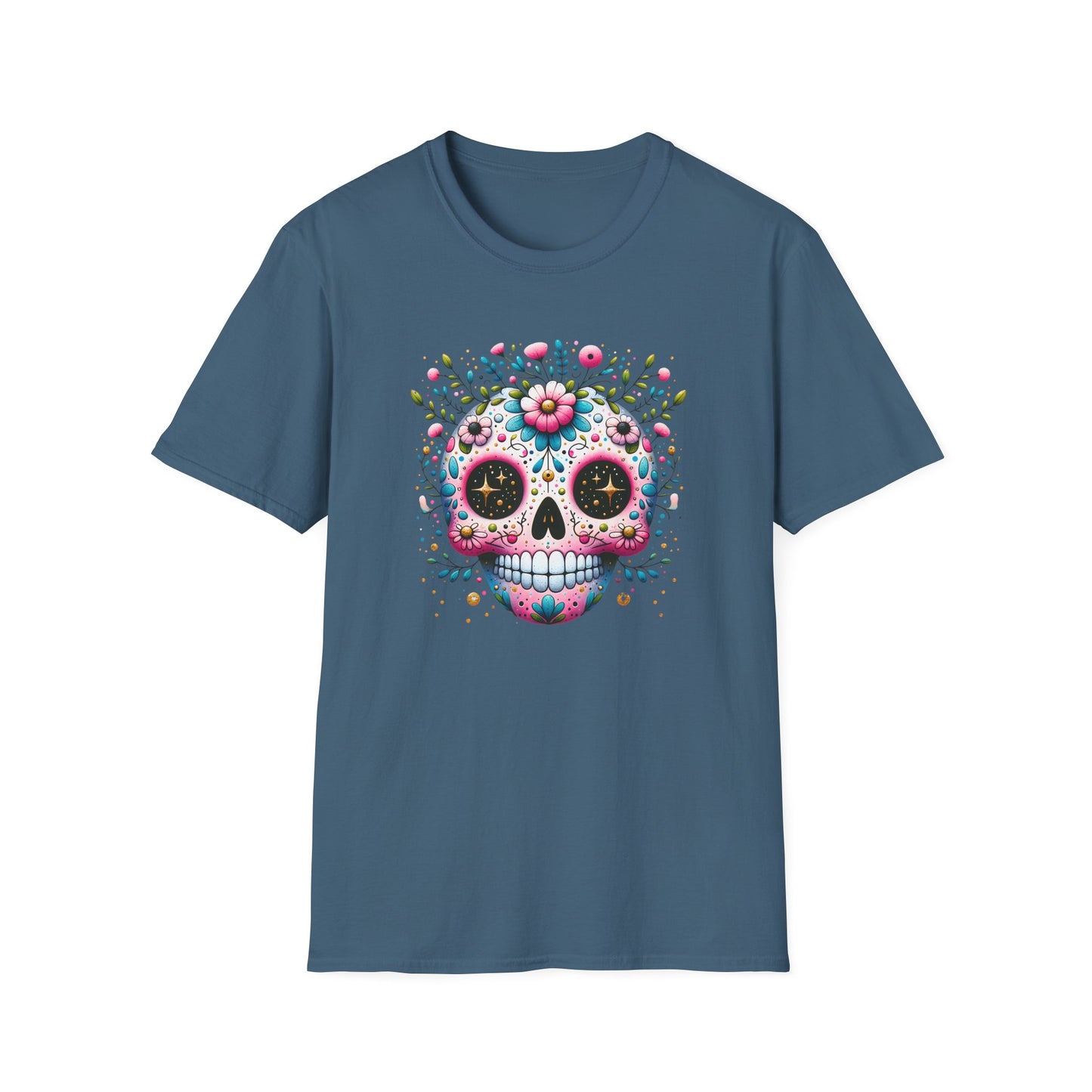 Floral Sugar Skull Unisex Graphic T-Shirt