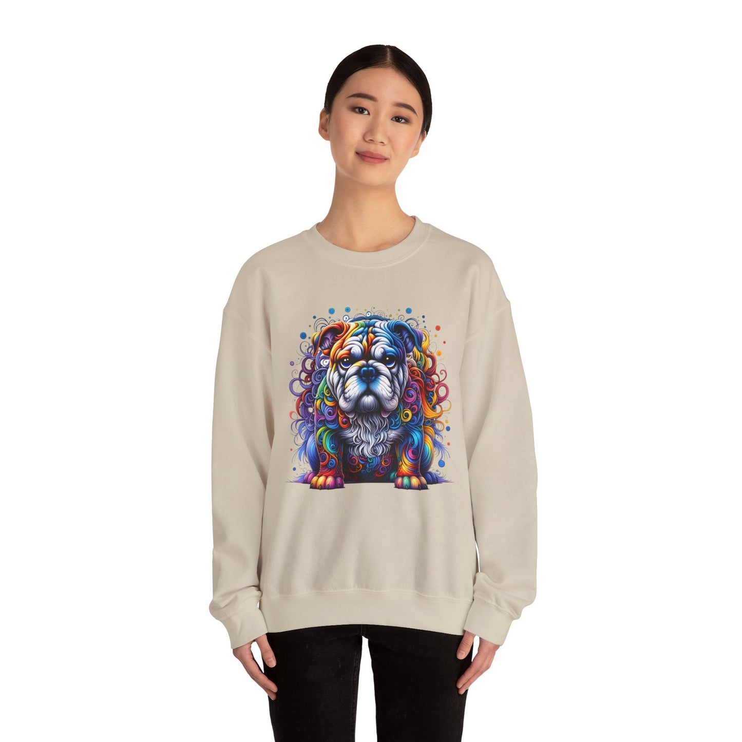 Colorful Bulldog Unisex Crewneck Sweatshirt