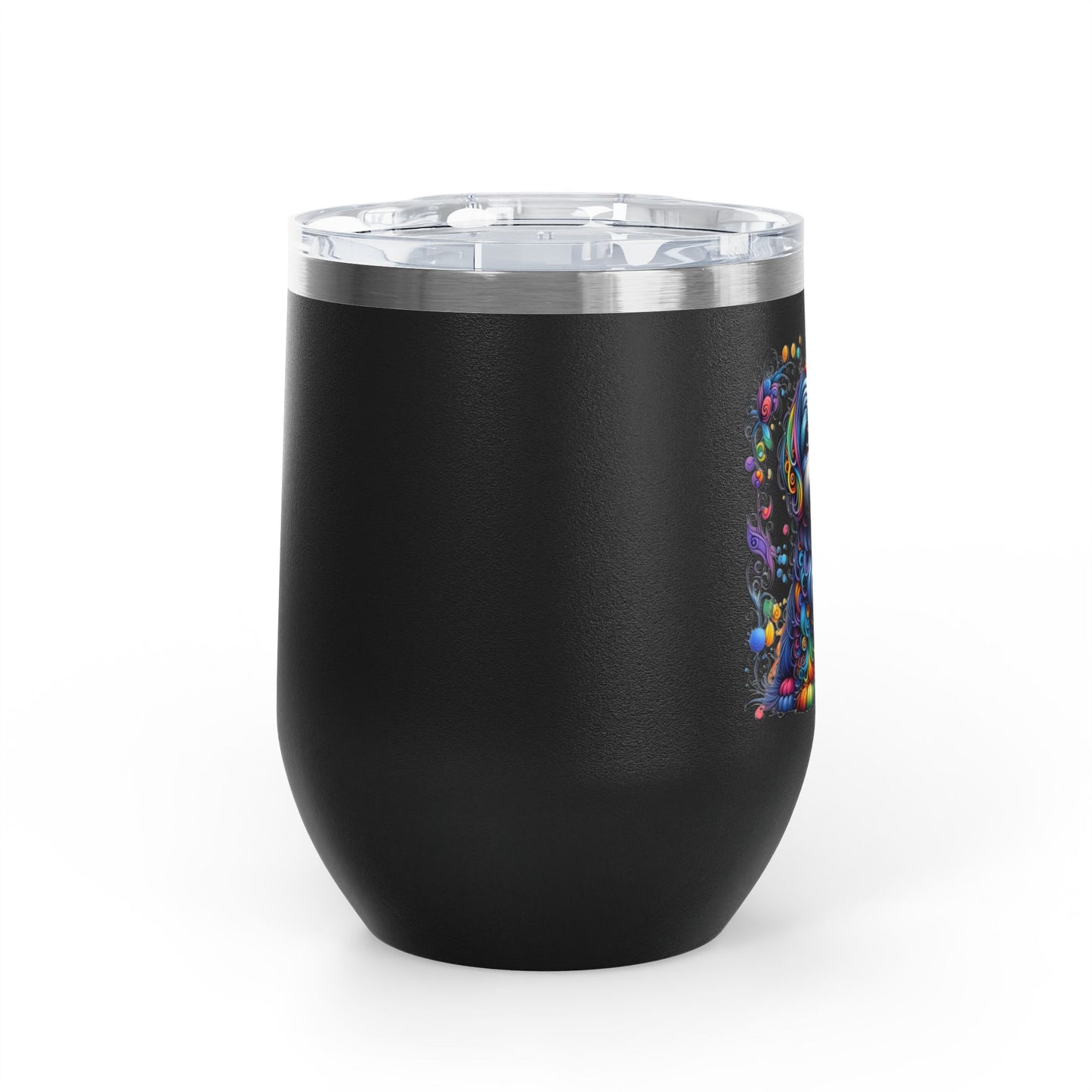 Colorful Shih Tzu 12oz Insulated Wine Tumbler