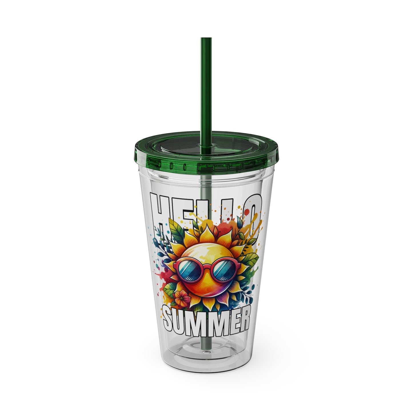 Hello Summer 16oz Insulated Tumbler with Straw