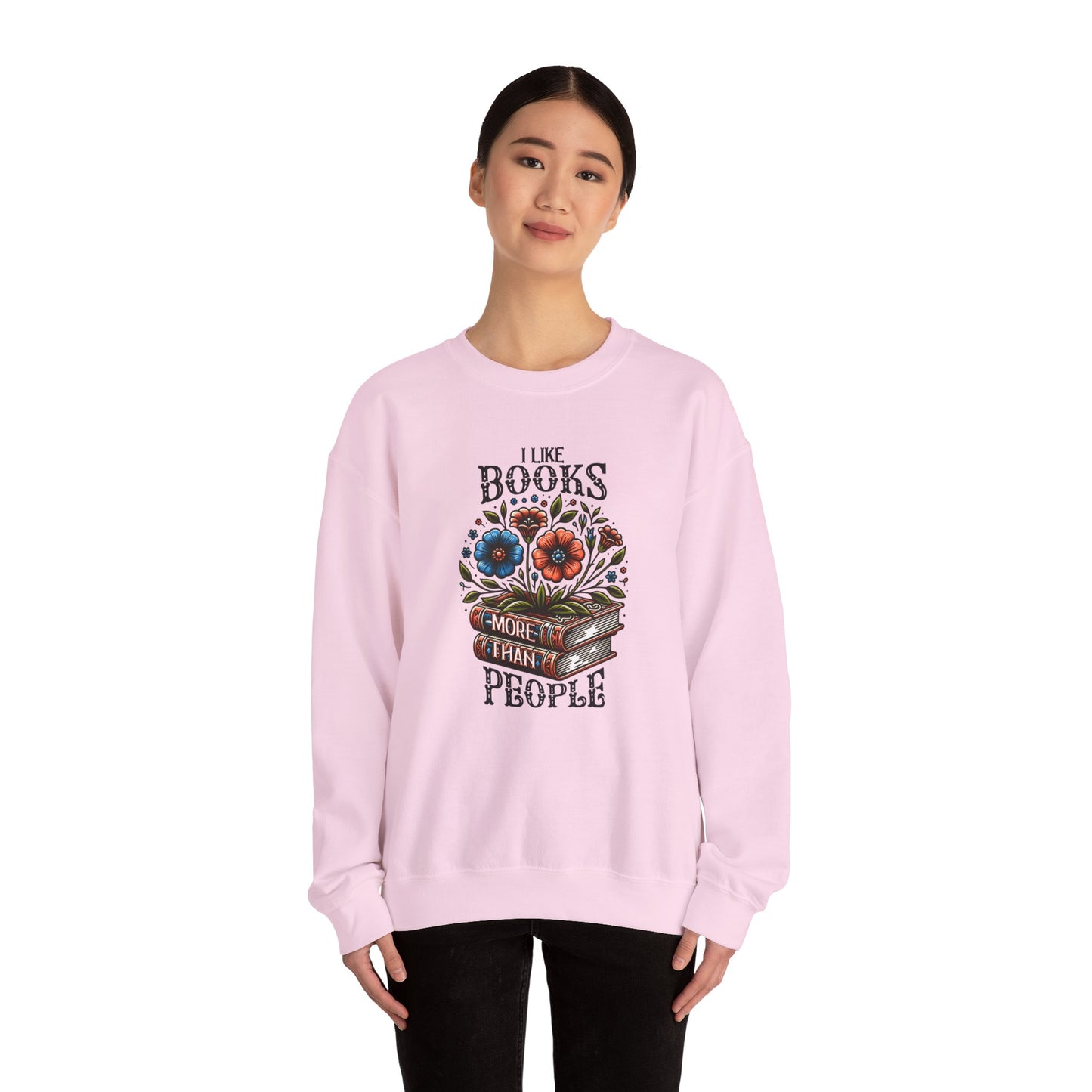 Books More Than People Crewneck Sweatshirt