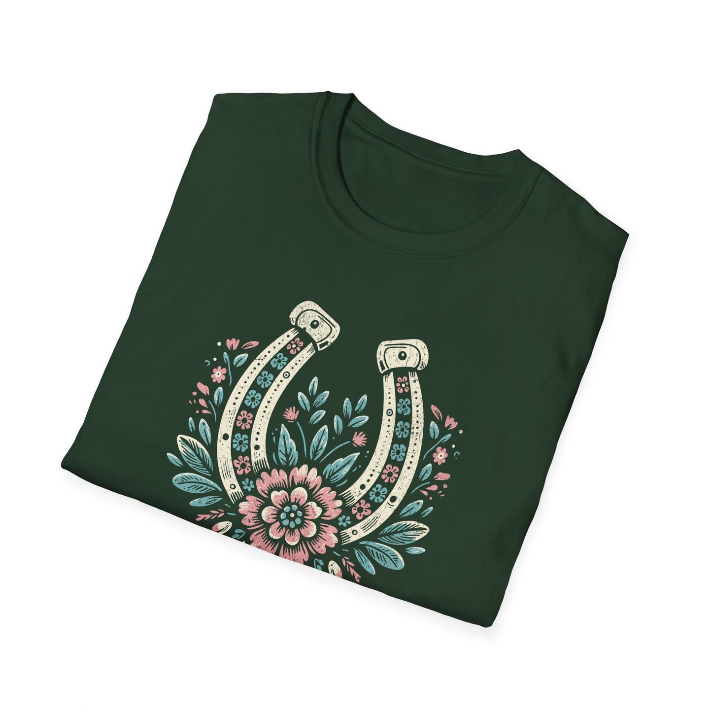 Wild and Free Horseshoe Floral Unisex Graphic T-Shirt