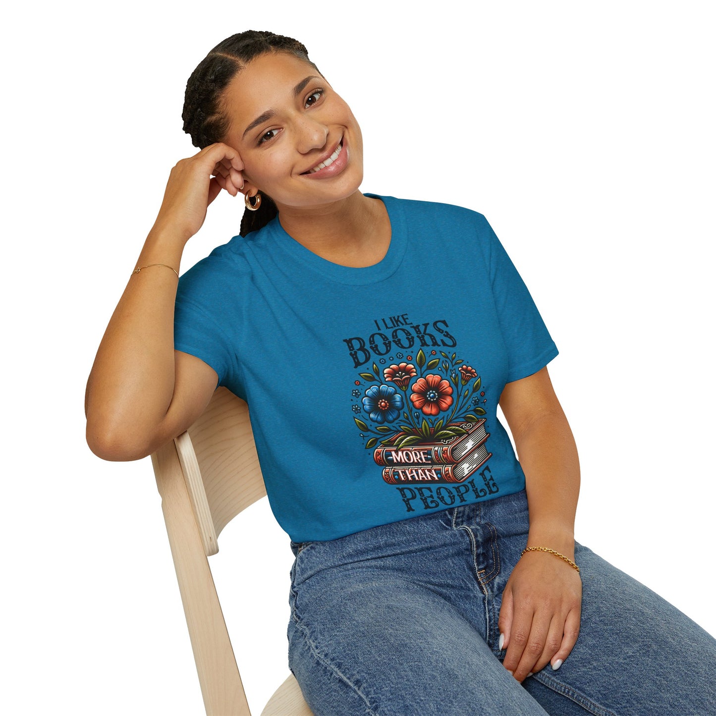 Books More Than People Unisex Graphic T-Shirt