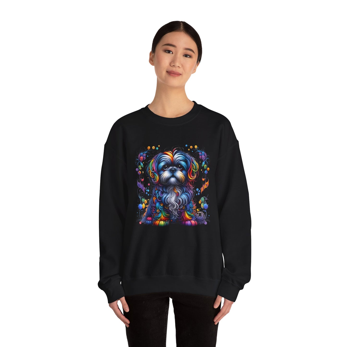 Colorful Shih Tzu Unisex Crewneck Sweatshirt